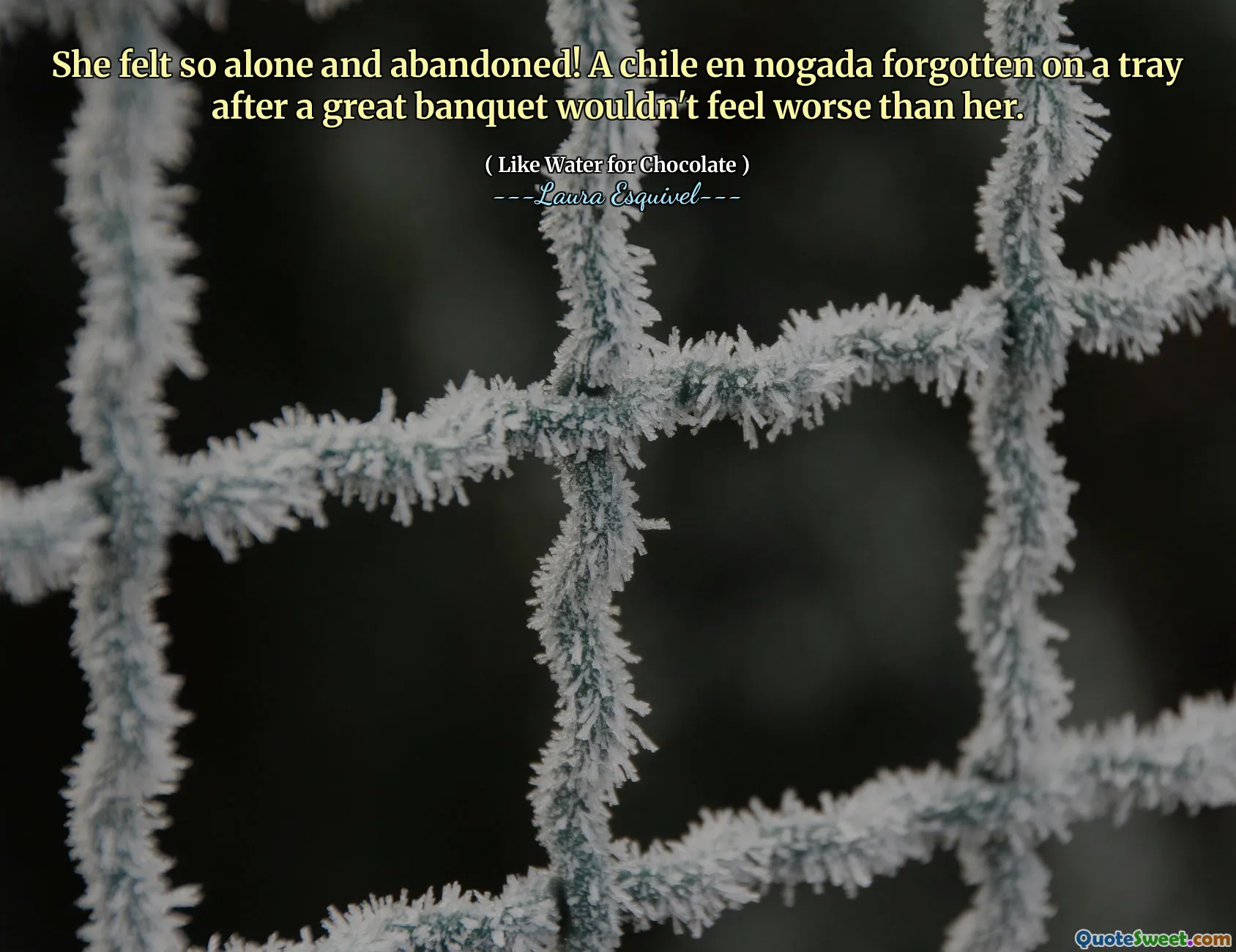 Dia merasa sangat sendirian dan ditinggalkan! A Chili en nogada dilupakan di atas nampan setelah jamuan makan yang hebat tidak akan merasa lebih buruk darinya.