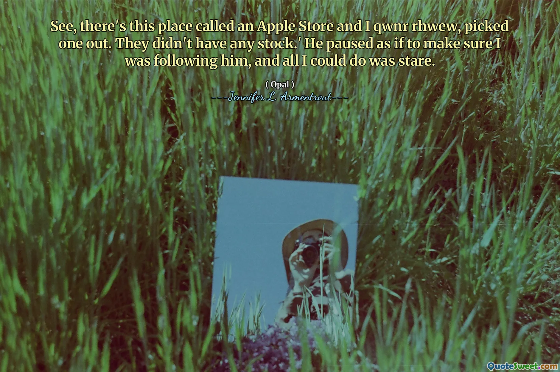 See, there's this place called an Apple Store and I qwnr rhwew, picked one out. They didn't have any stock.' He paused as if to make sure I was following him, and all I could do was stare.