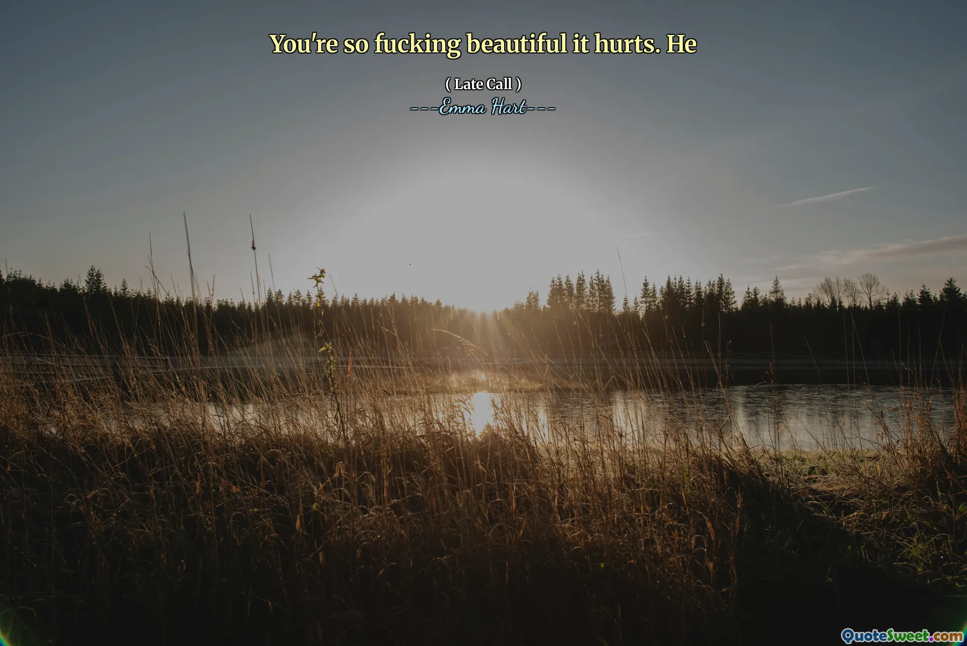 You're so fucking beautiful it hurts. He