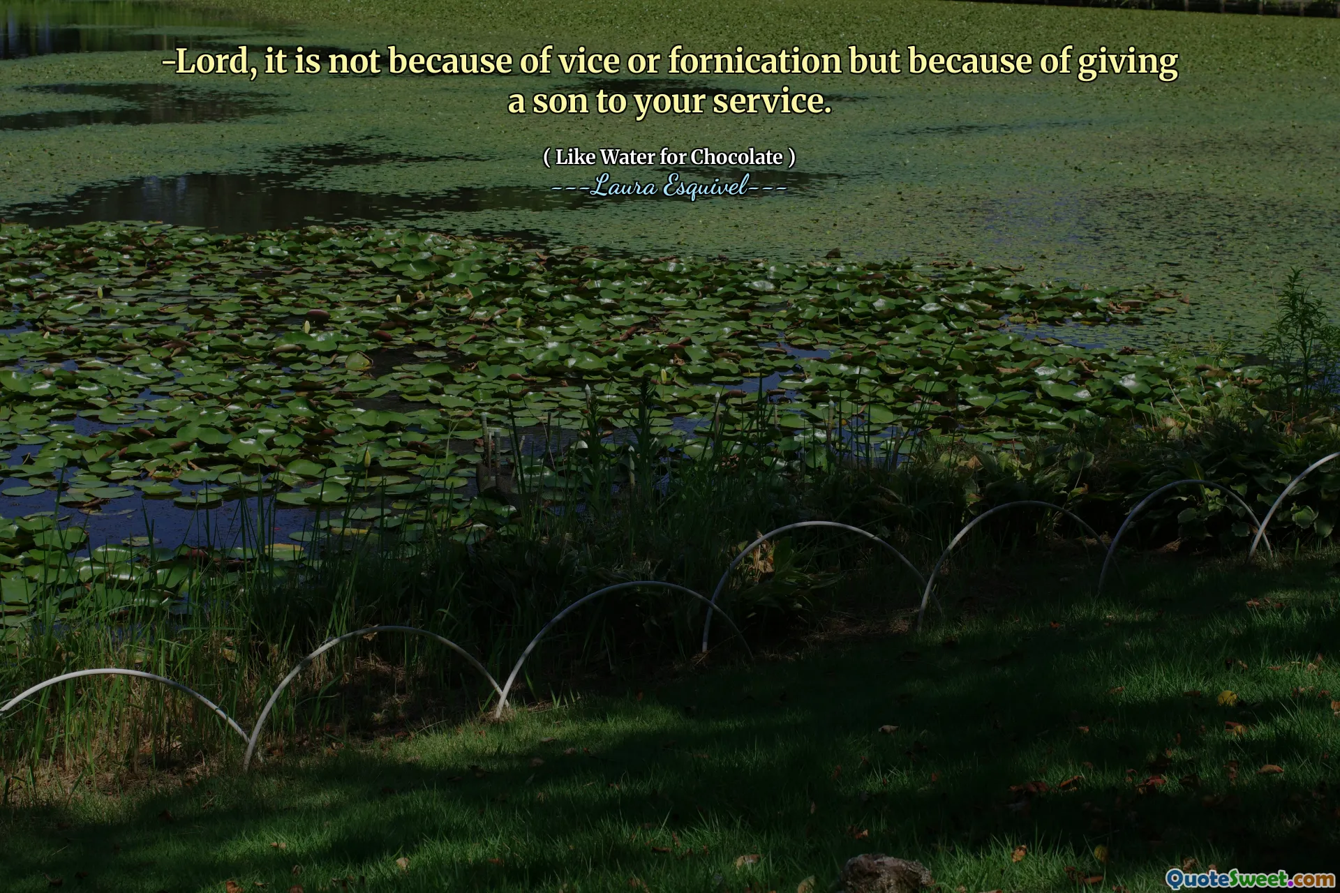 -소요, 그것은 악의 또는 간음 때문이 아니라 아들을 당신의 봉사에주기 때문입니다.