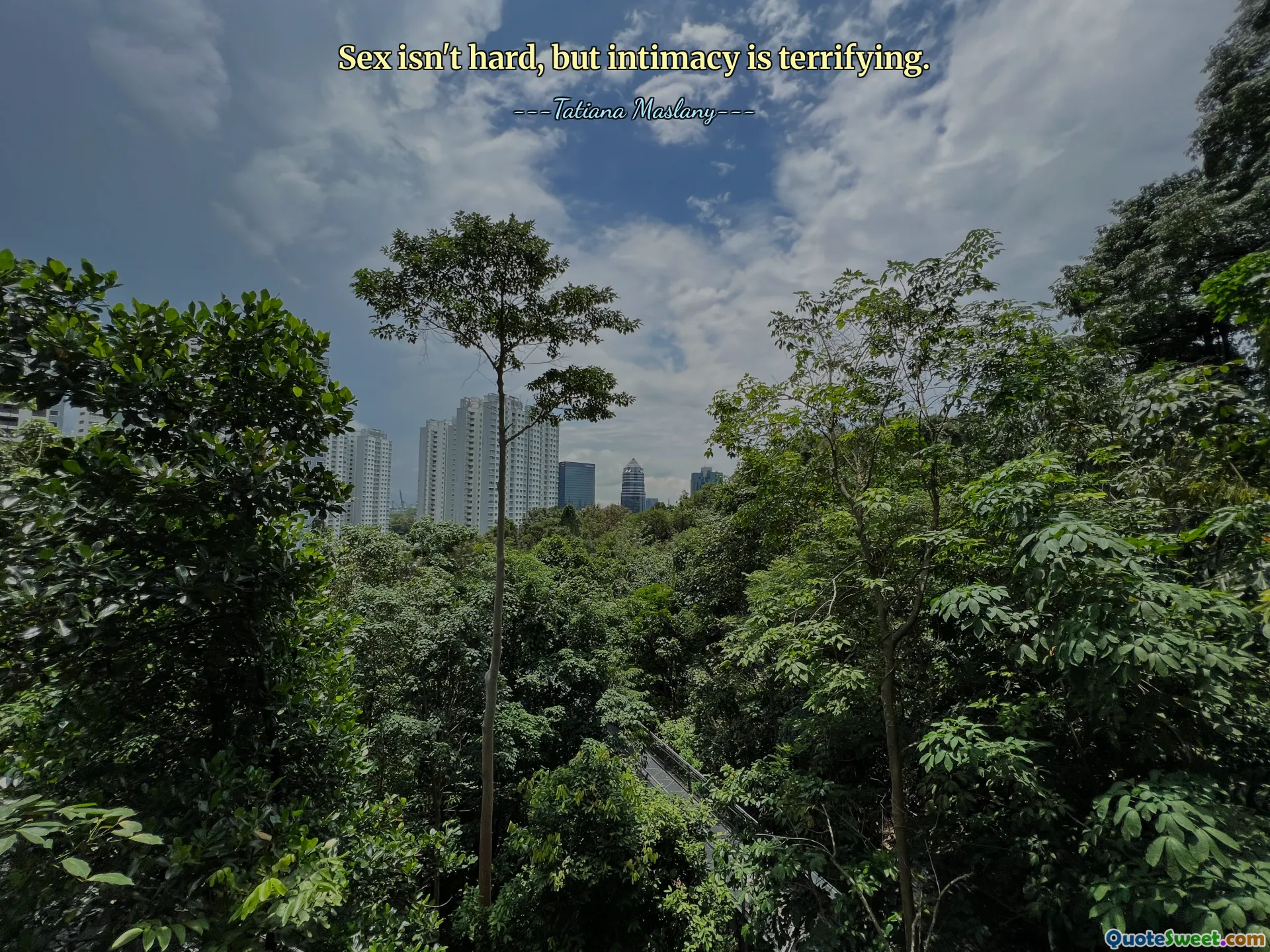 Sex isn't hard, but intimacy is terrifying.