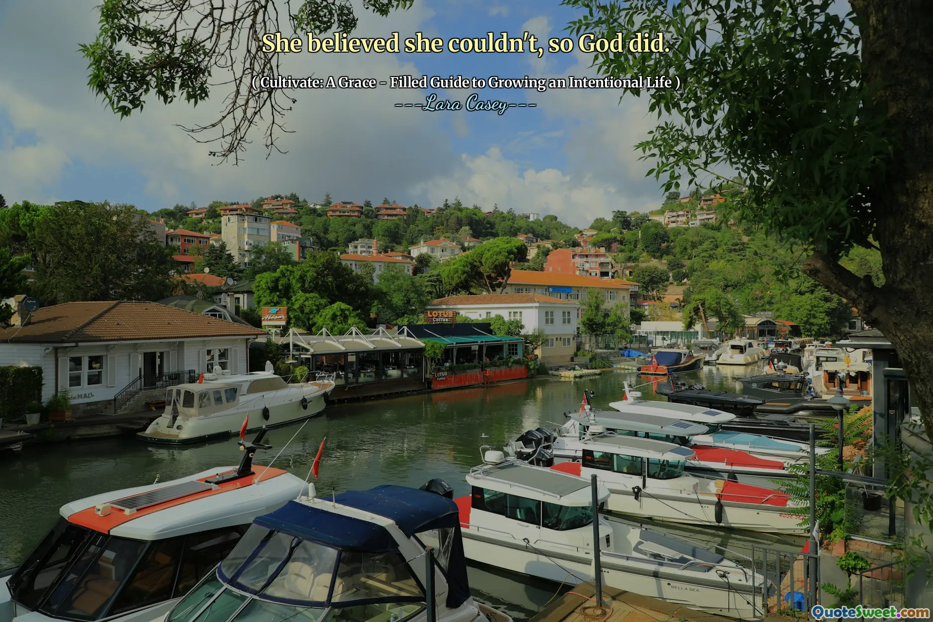 She believed she couldn't, so God did.