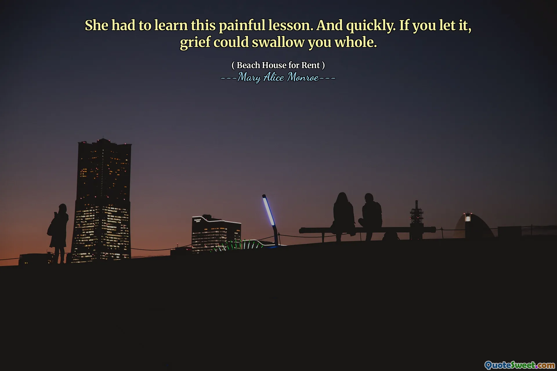 Hon var tvungen att lära sig denna smärtsamma lektion. Och snabbt. Om du låter det, kan sorg svälja dig hela.