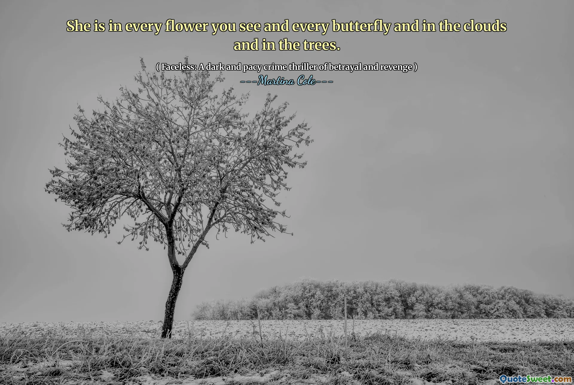 Dia ada di setiap bunga yang Anda lihat dan setiap kupu -kupu dan di awan dan di pepohonan.