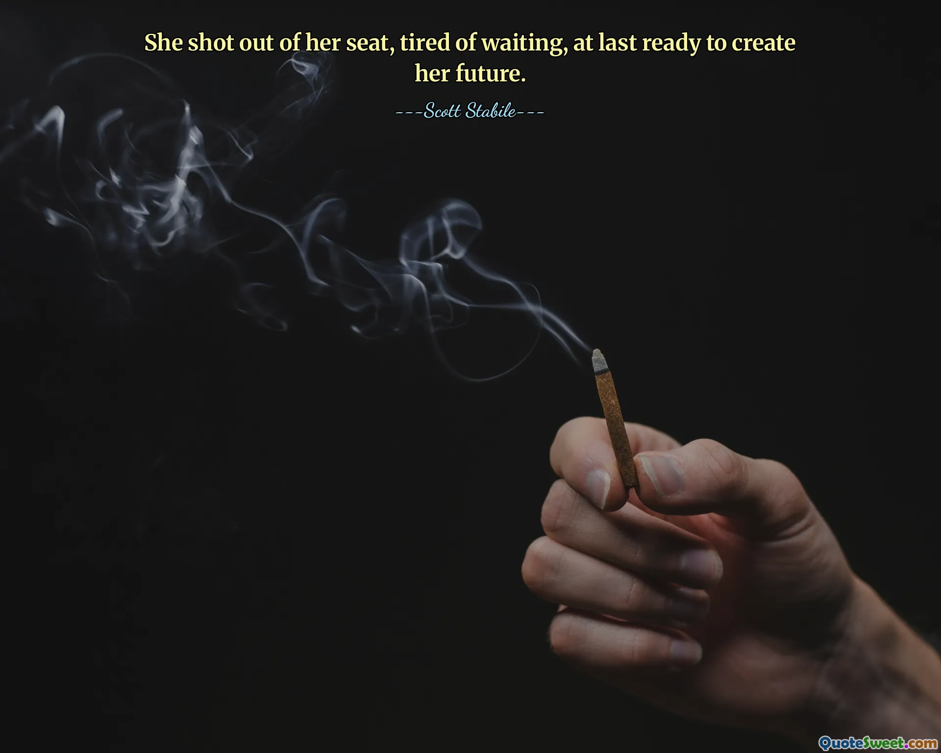 She shot out of her seat, tired of waiting, at last ready to create her future.