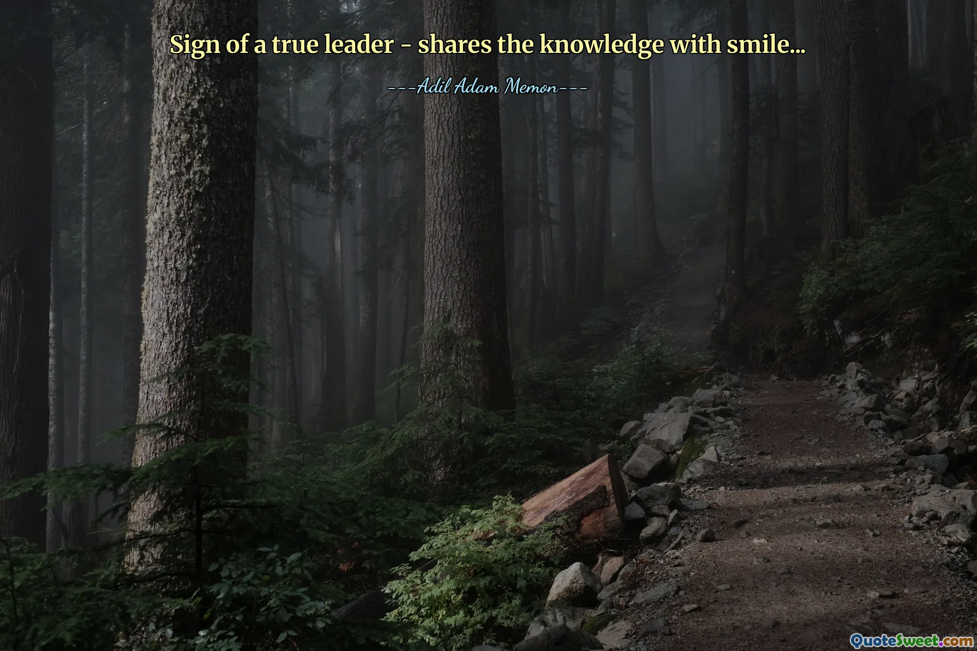 Sign of a true leader - shares the knowledge with smile...