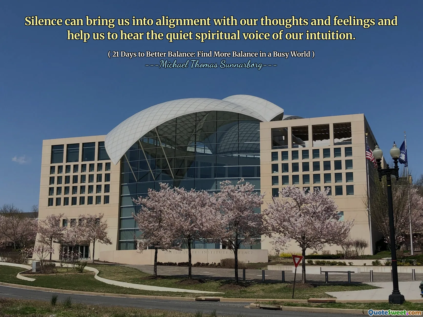 Silence can bring us into alignment with our thoughts and feelings and help us to hear the quiet spiritual voice of our intuition.