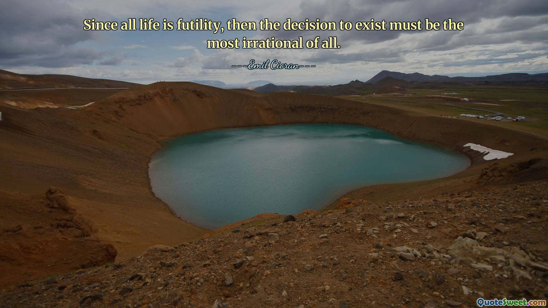 Since all life is futility, then the decision to exist must be the most irrational of all.