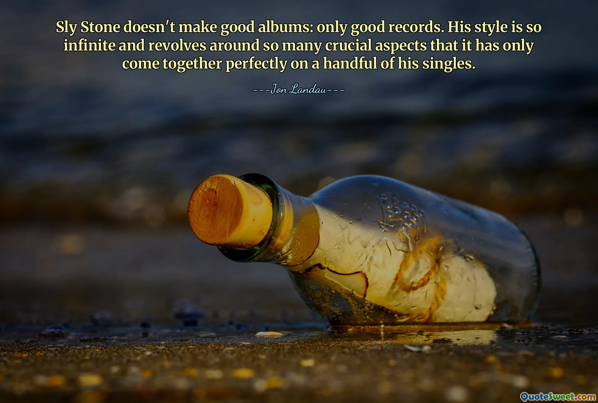 Sly Stone doesn't make good albums: only good records. His style is so infinite and revolves around so many crucial aspects that it has only come together perfectly on a handful of his singles.