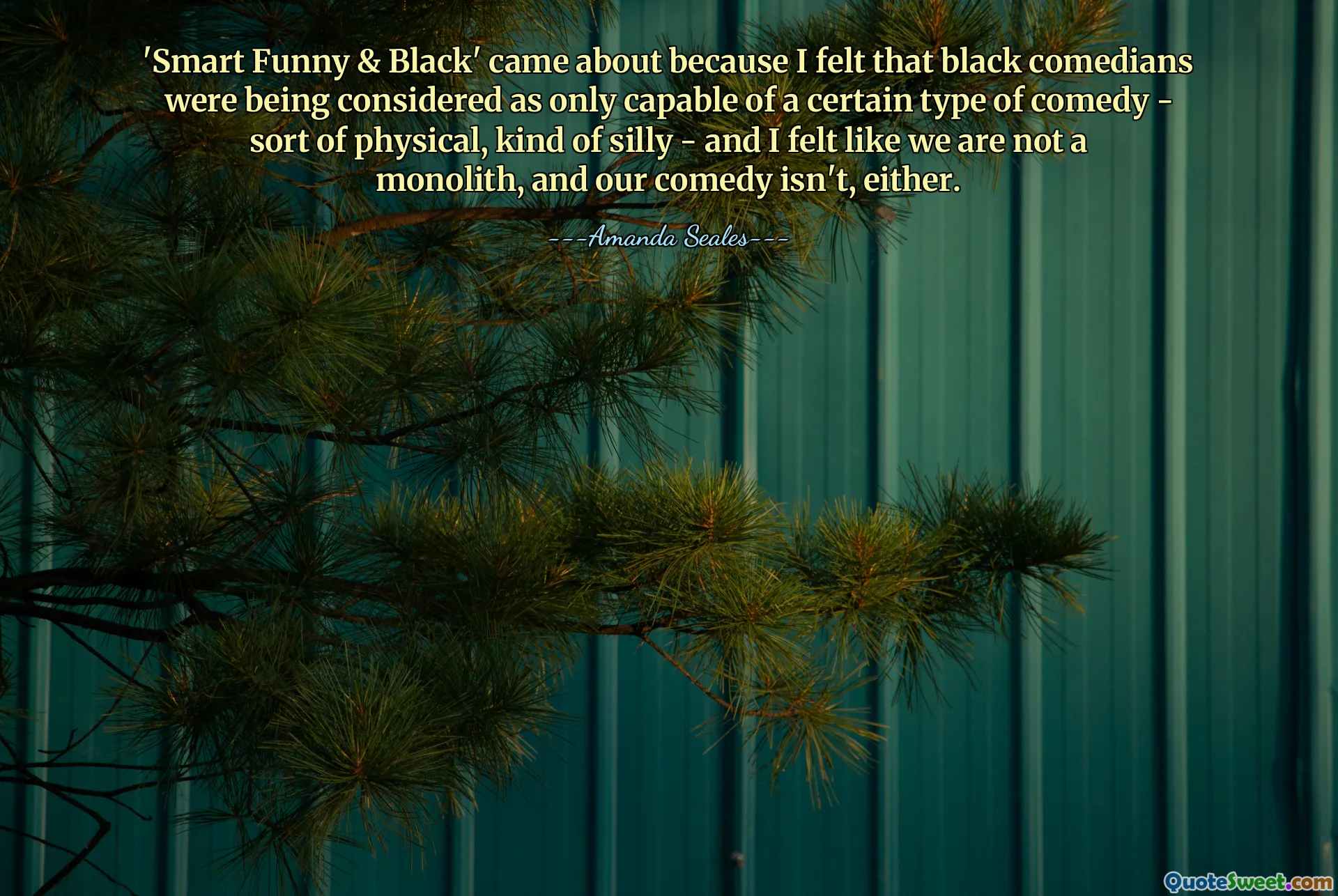 'Smart Funny & Black' came about because I felt that black comedians were being considered as only capable of a certain type of comedy - sort of physical, kind of silly - and I felt like we are not a monolith, and our comedy isn't, either.