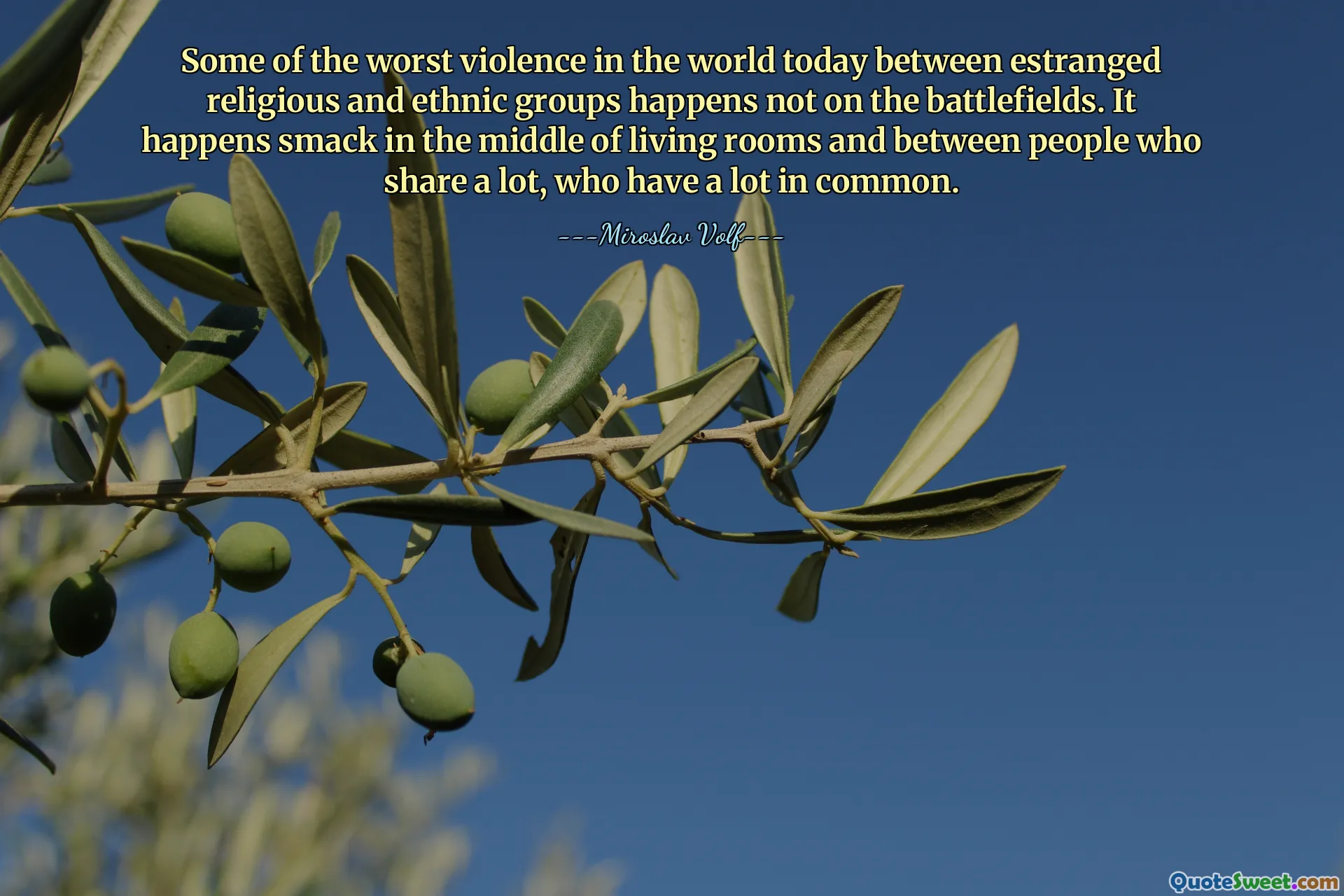 Noe av den verste volden i verden i dag mellom fremmedgjorte religiøse og etniske grupper skjer ikke på slagmarkene. Det skjer smekkfullt midt i stuer og mellom mennesker som deler mye, som har mye til felles.