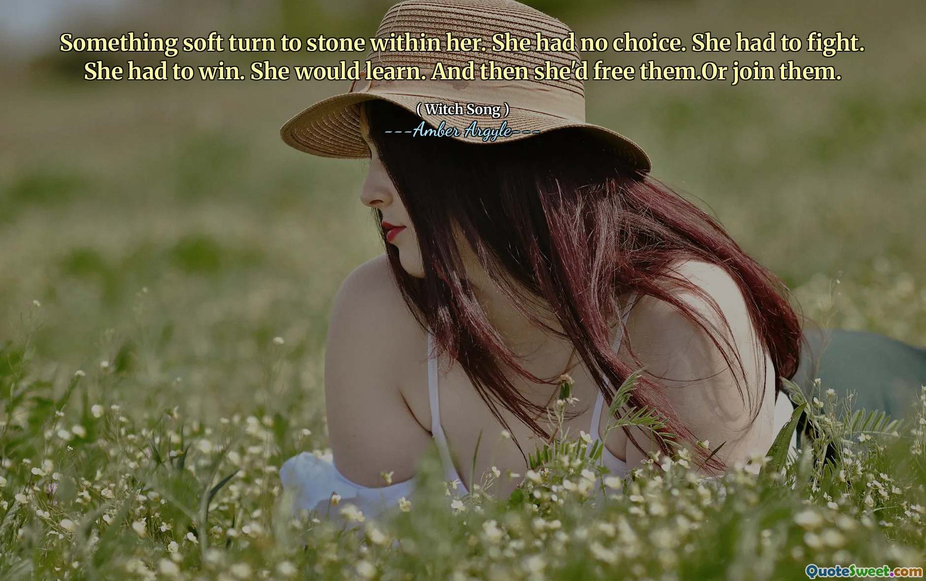 Something soft turn to stone within her. She had no choice. She had to fight. She had to win. She would learn. And then she'd free them.Or join them.