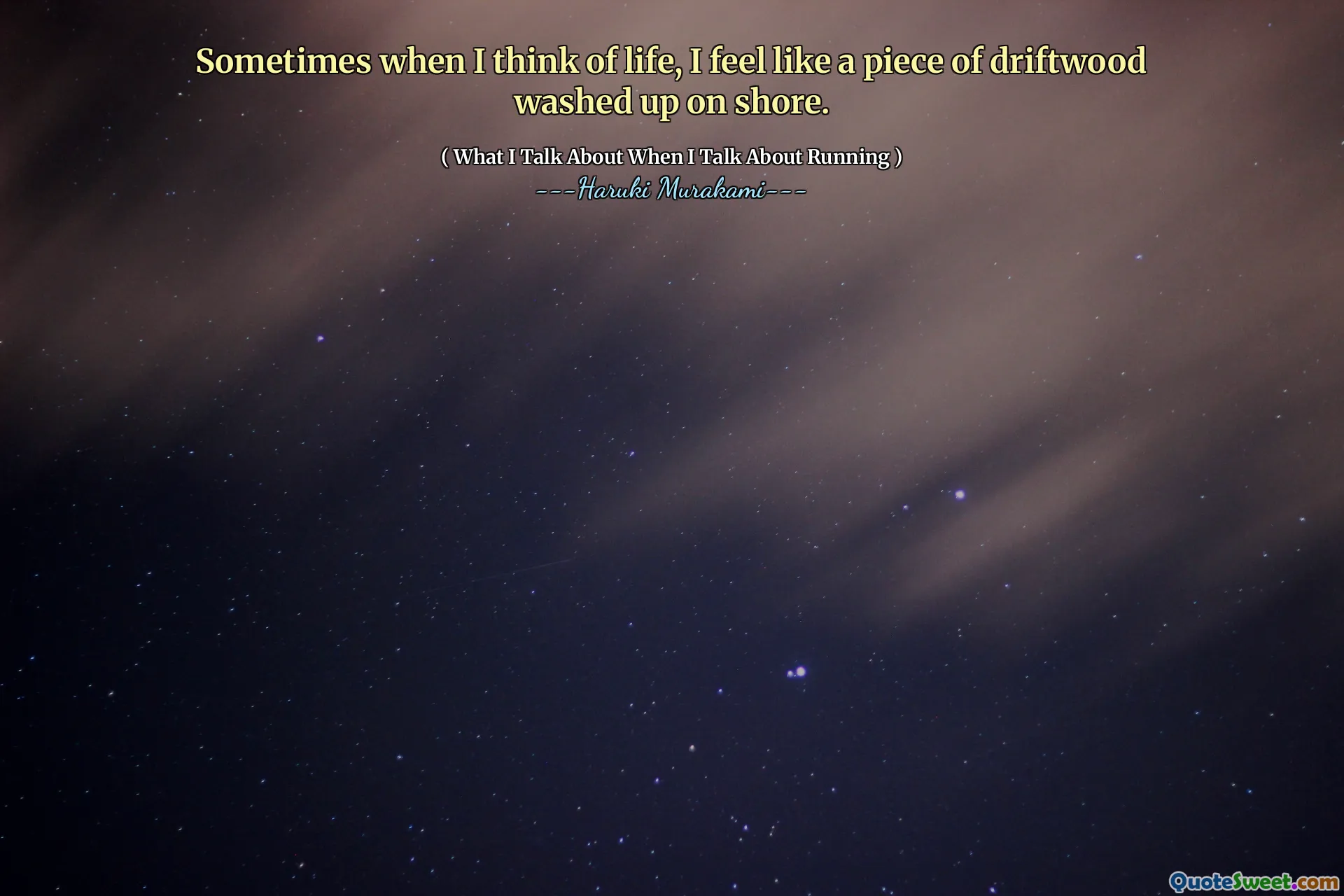 Sometimes when I think of life, I feel like a piece of driftwood washed up on shore.