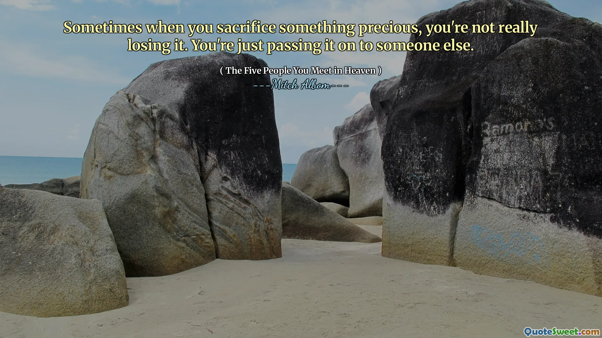 有时，当您牺牲珍贵的东西时，您并不会真正失去它。您只是将其传递给其他人。