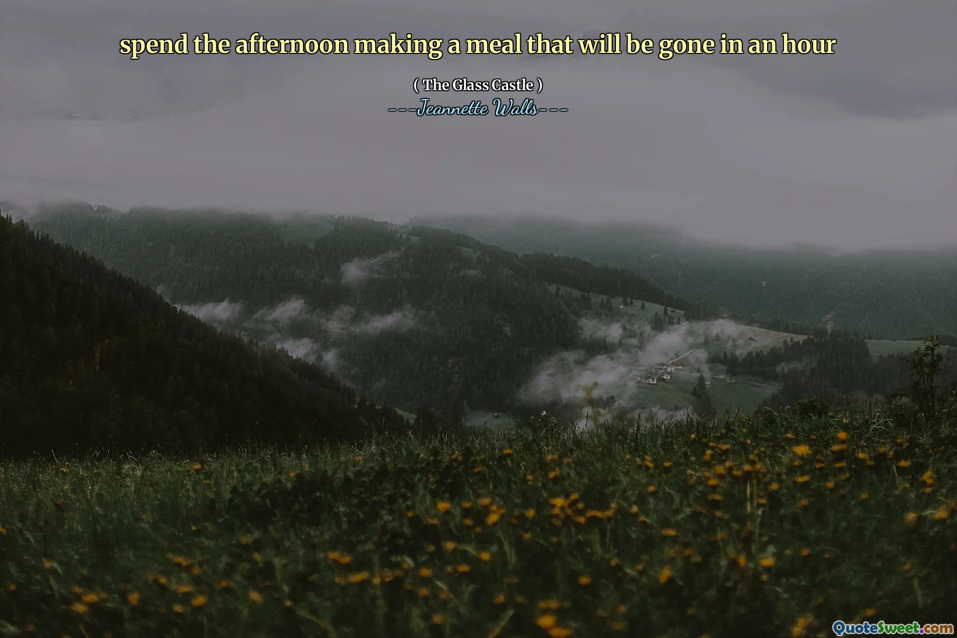 tillbringa eftermiddagen på att göra en måltid som kommer att försvinna om en timme