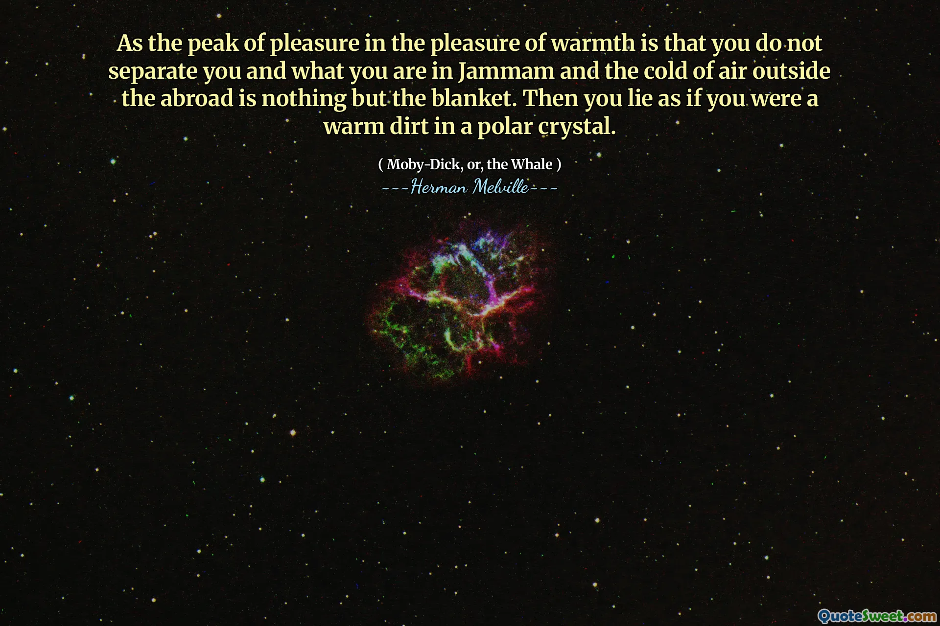 由于温暖的愉悦峰值是您不会分开自己，而在国外外面的空气中，您的空气不过是毯子。然后，您就好像在极性晶体中是温暖的污垢一样。