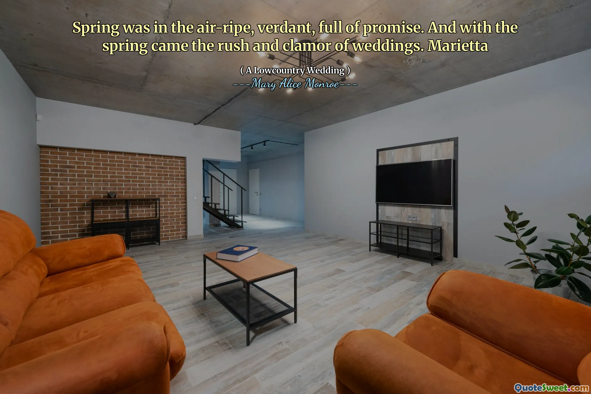 Våren var i den luftmogna, frodiga, fulla av löfte. Och med våren kom bröllopens rusning och skam. Marietta