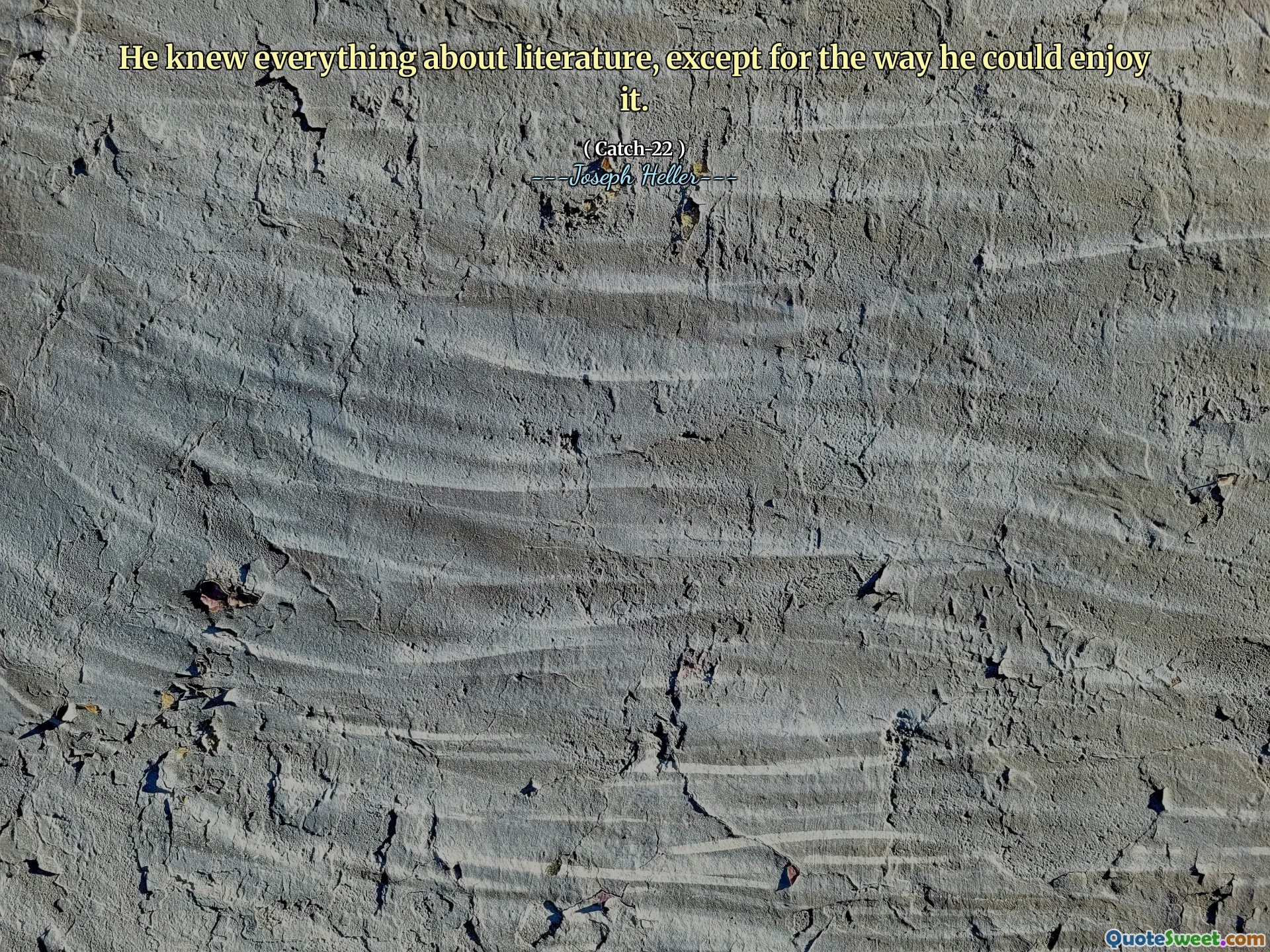 He knew everything about literature, except for the way he could enjoy it.