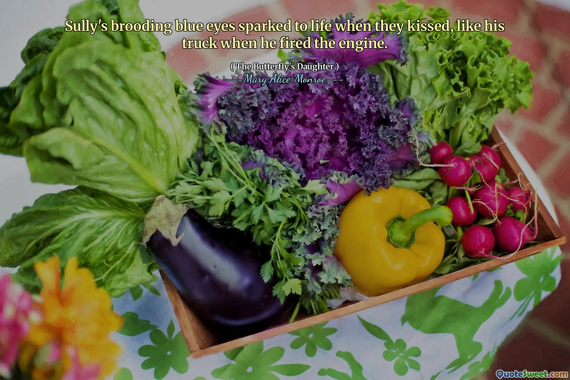 Sullys rasande blå ögon väckte till liv när de kysste, som hans lastbil när han avfyrade motorn.