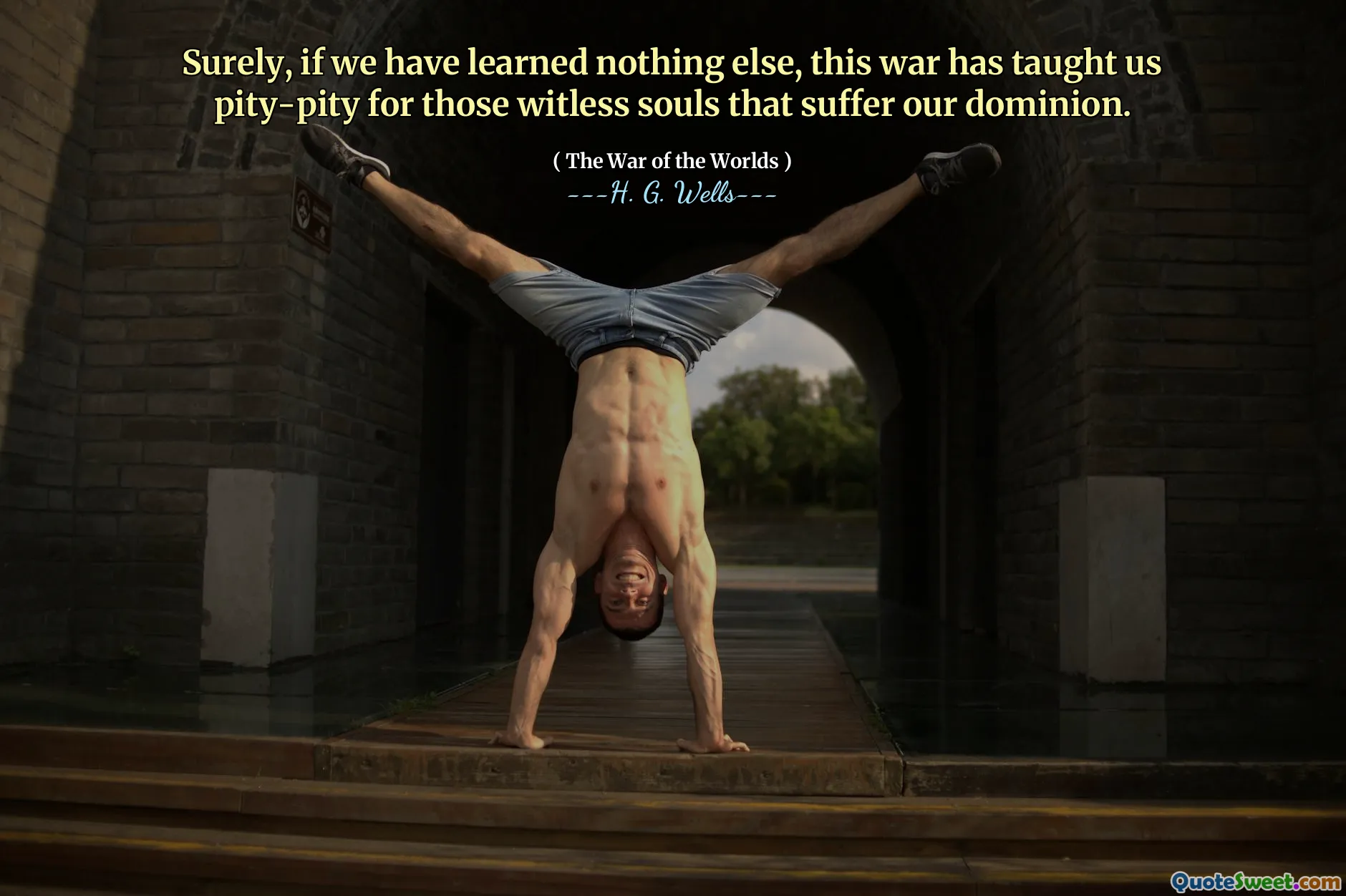 Surely, if we have learned nothing else, this war has taught us pity-pity for those witless souls that suffer our dominion.