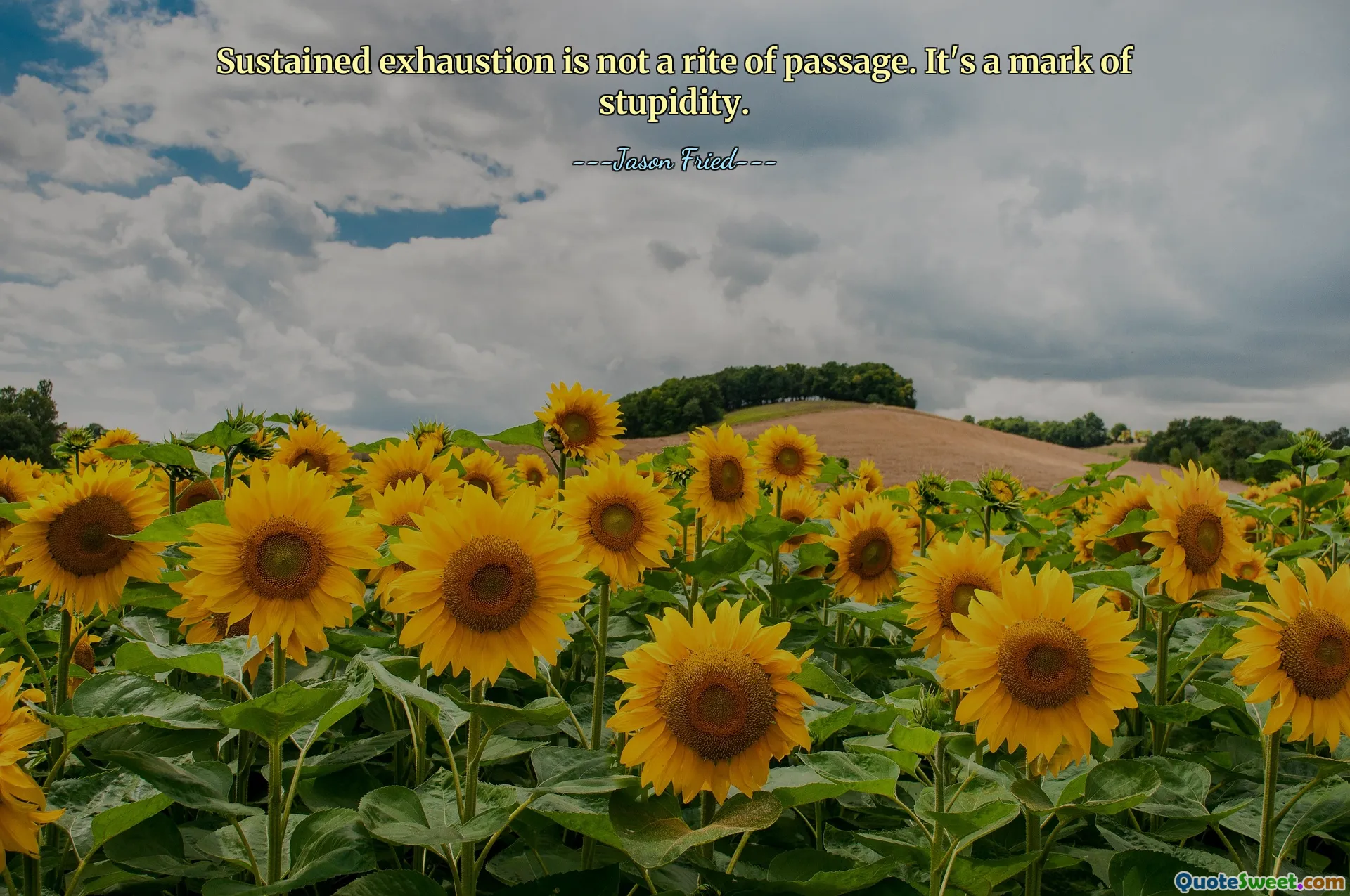 Sustained exhaustion is not a rite of passage. It's a mark of stupidity.