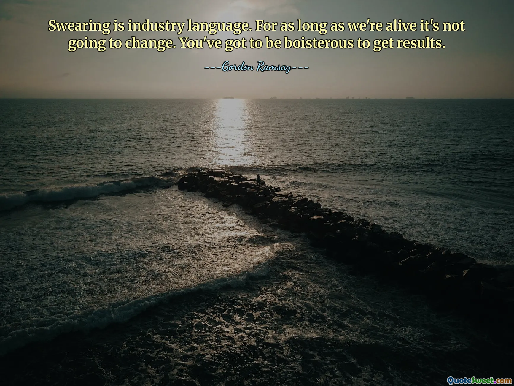 Swearing is industry language. For as long as we're alive it's not going to change. You've got to be boisterous to get results.