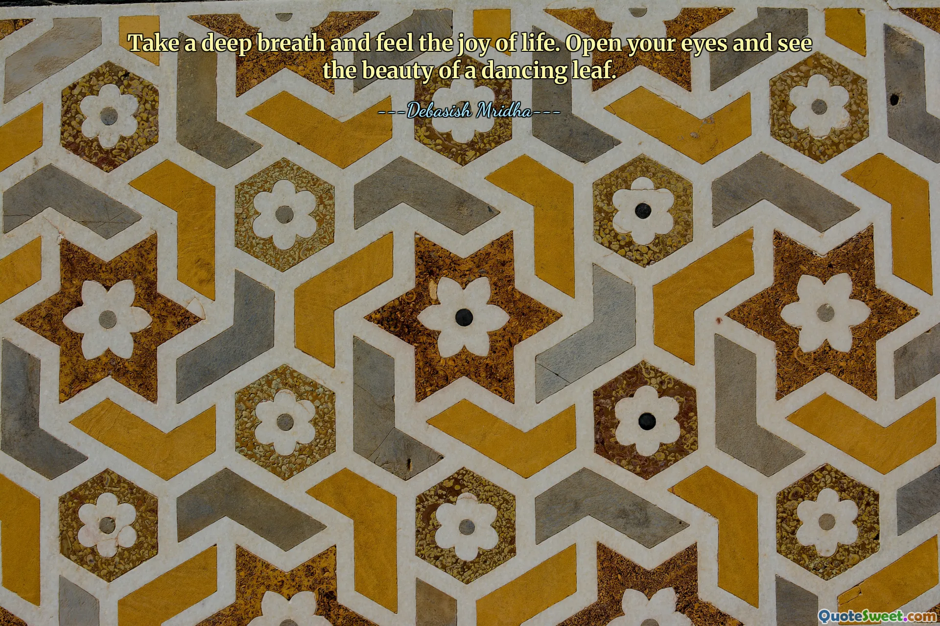 Take a deep breath and feel the joy of life. Open your eyes and see the beauty of a dancing leaf.