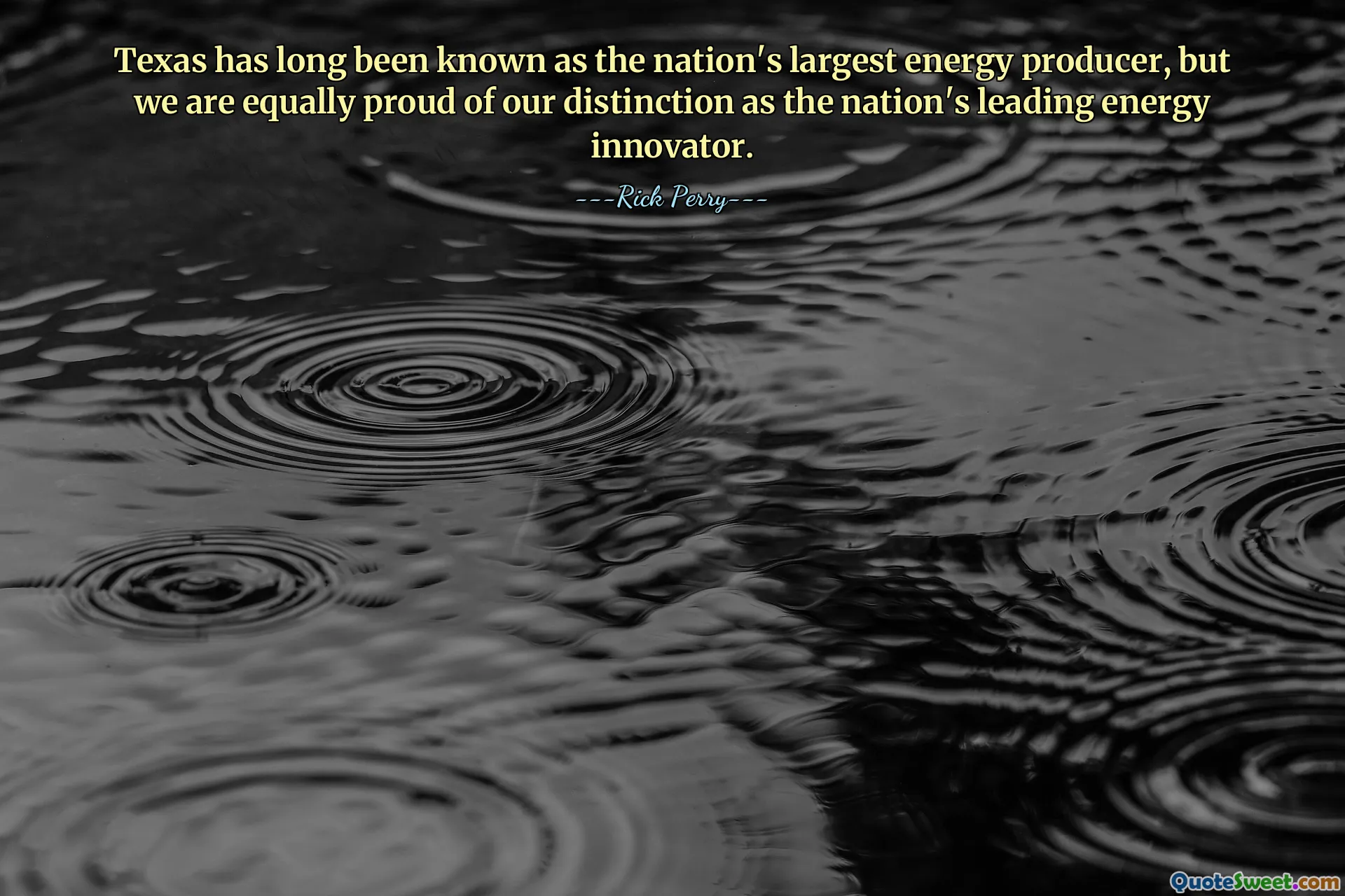 Texas has long been known as the nation's largest energy producer, but we are equally proud of our distinction as the nation's leading energy innovator.
