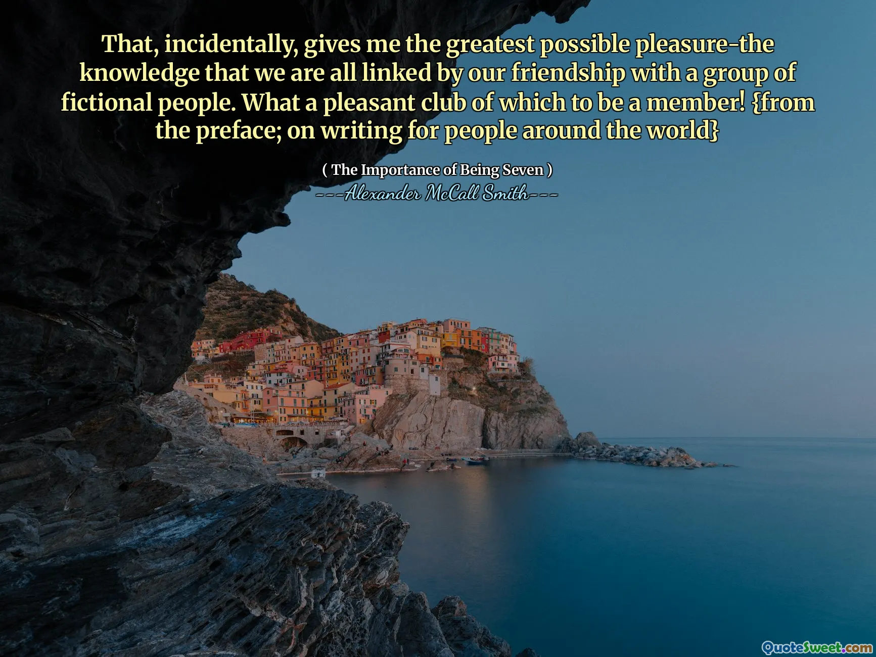 우연히도 저에게 가장 큰 즐거움을줍니다. 우리 모두가 가상의 사람들과의 우정으로 연결되어 있다는 지식이 있습니다. 회원이 될 유쾌한 클럽! {서문에서; 전 세계 사람들을위한 글쓰기}