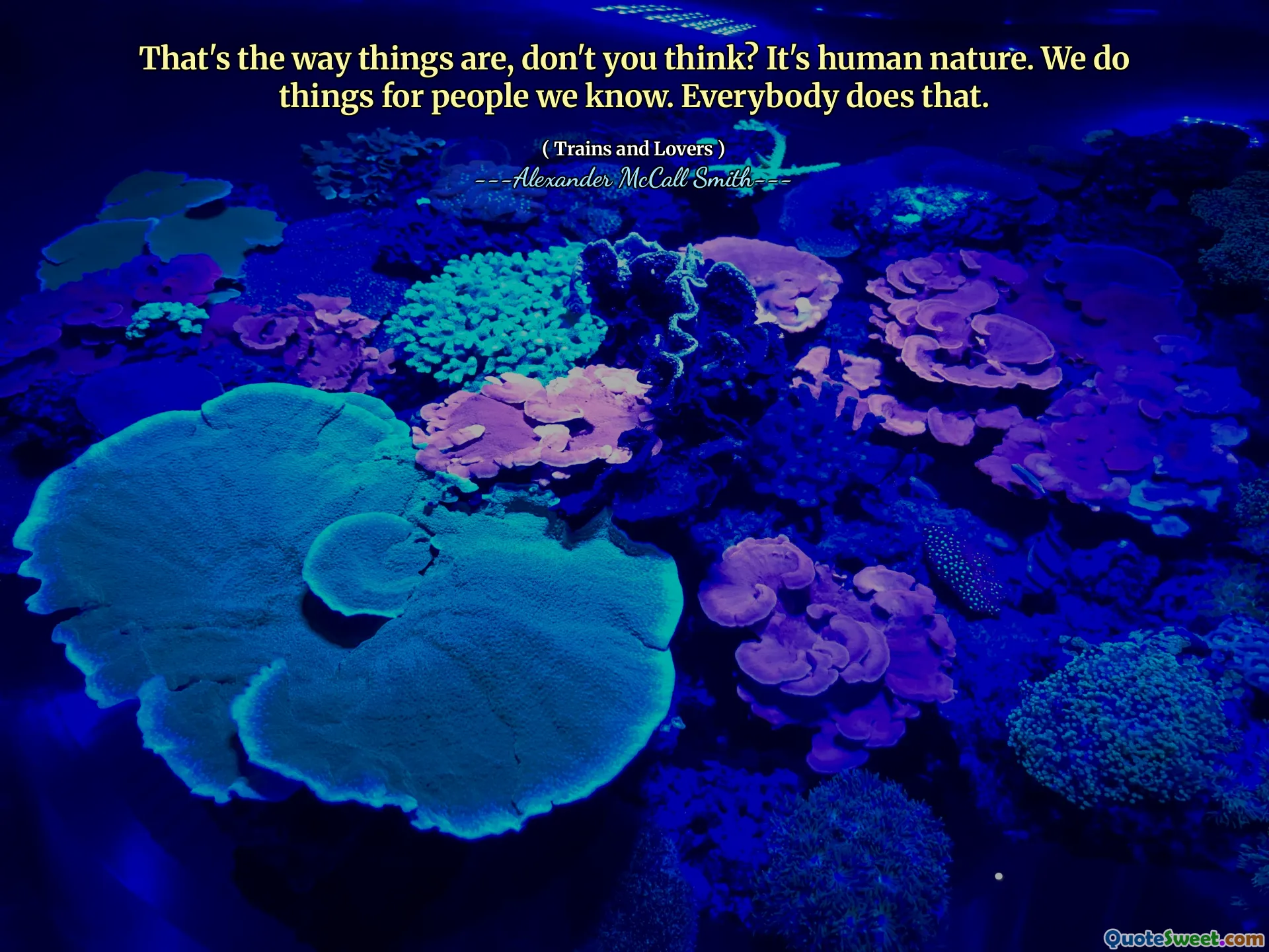 That's the way things are, don't you think? It's human nature. We do things for people we know. Everybody does that.