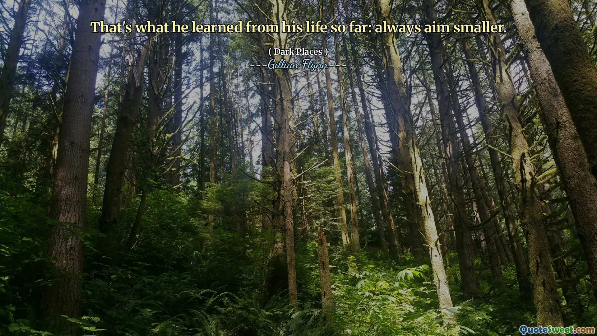 That's what he learned from his life so far: always aim smaller.