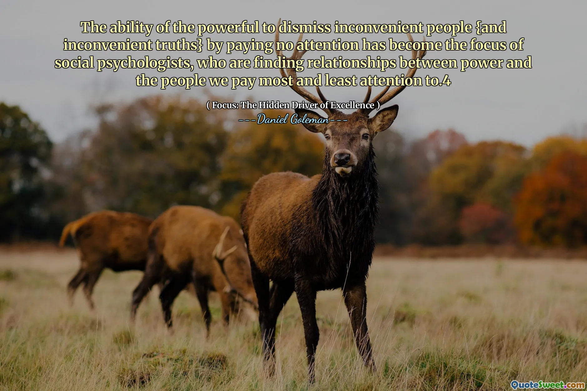 The ability of the powerful to dismiss inconvenient people {and inconvenient truths} by paying no attention has become the focus of social psychologists, who are finding relationships between power and the people we pay most and least attention to.4