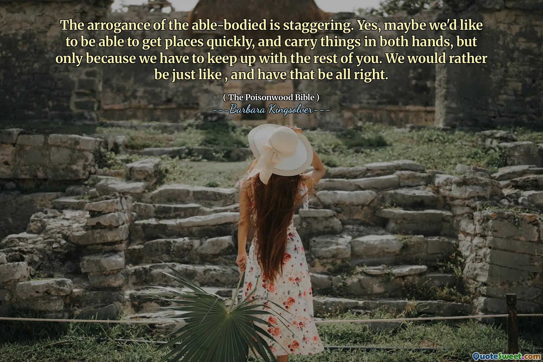 Aroganța celor capabili este uimitoare. Da, poate am dori să putem obține locuri rapid și să purtăm lucrurile în ambele mâini, dar doar pentru că trebuie să ne ținem la curent cu ceilalți. Mai degrabă am fi la fel ca și să fie bine.