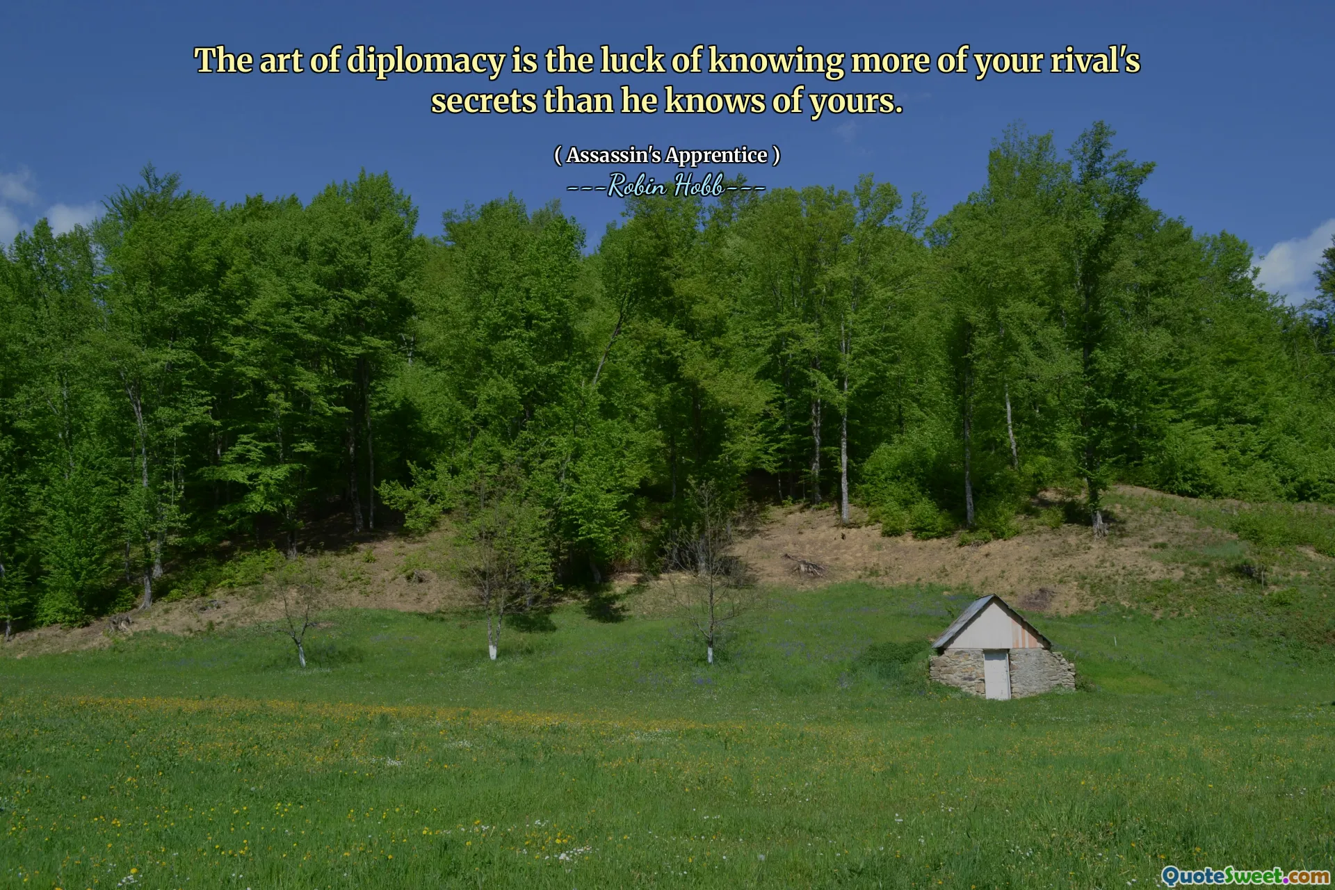 The art of diplomacy is the luck of knowing more of your rival's secrets than he knows of yours.