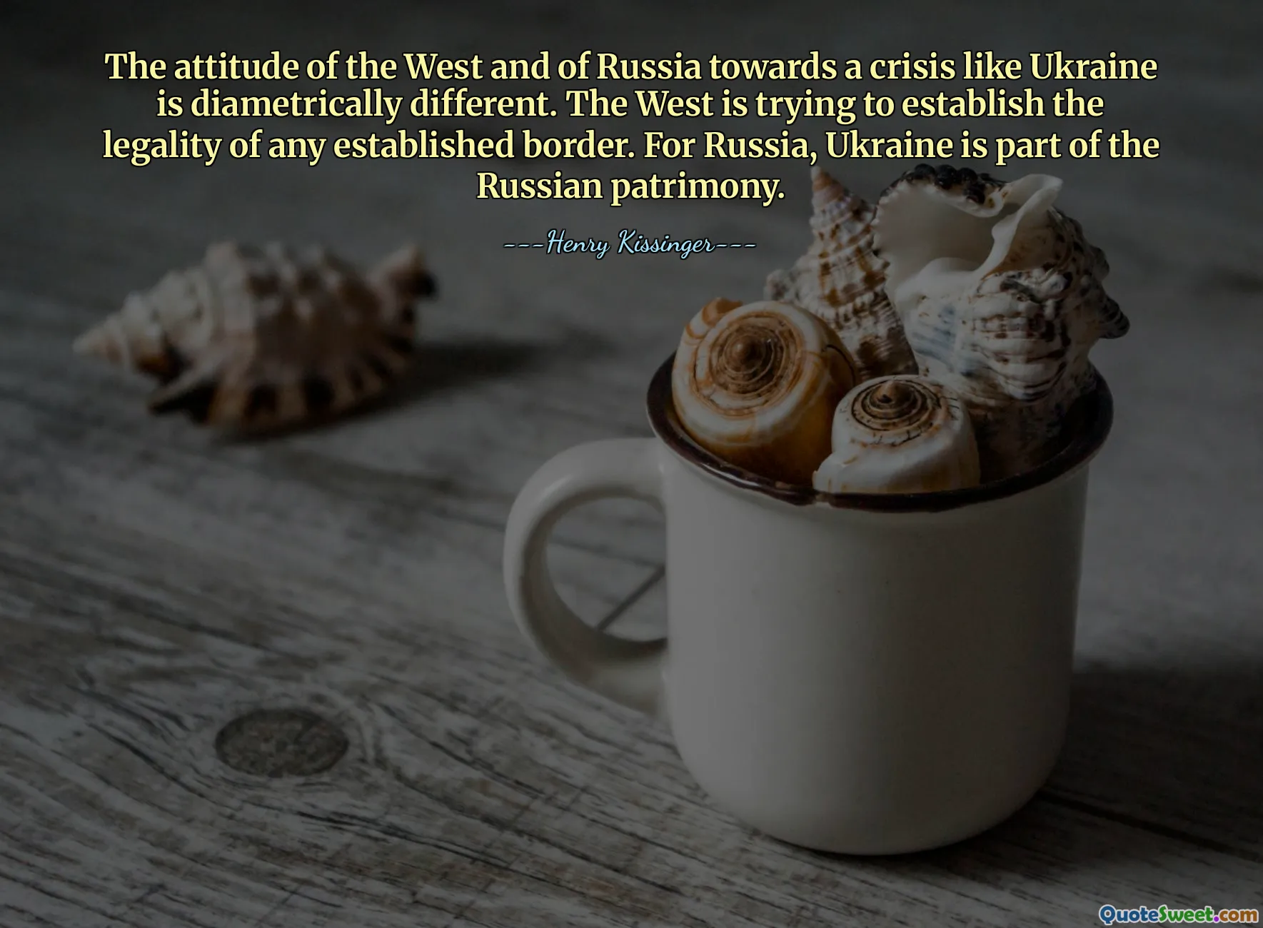 The attitude of the West and of Russia towards a crisis like Ukraine is diametrically different. The West is trying to establish the legality of any established border. For Russia, Ukraine is part of the Russian patrimony.