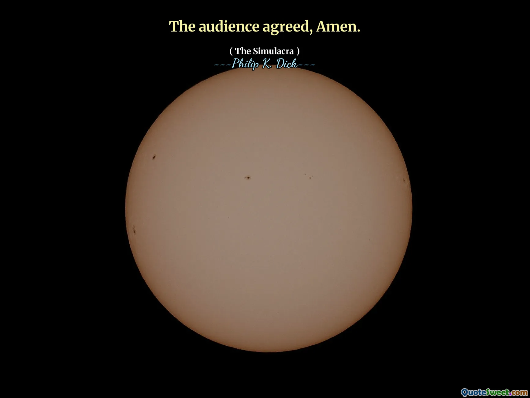 The audience agreed, Amen.