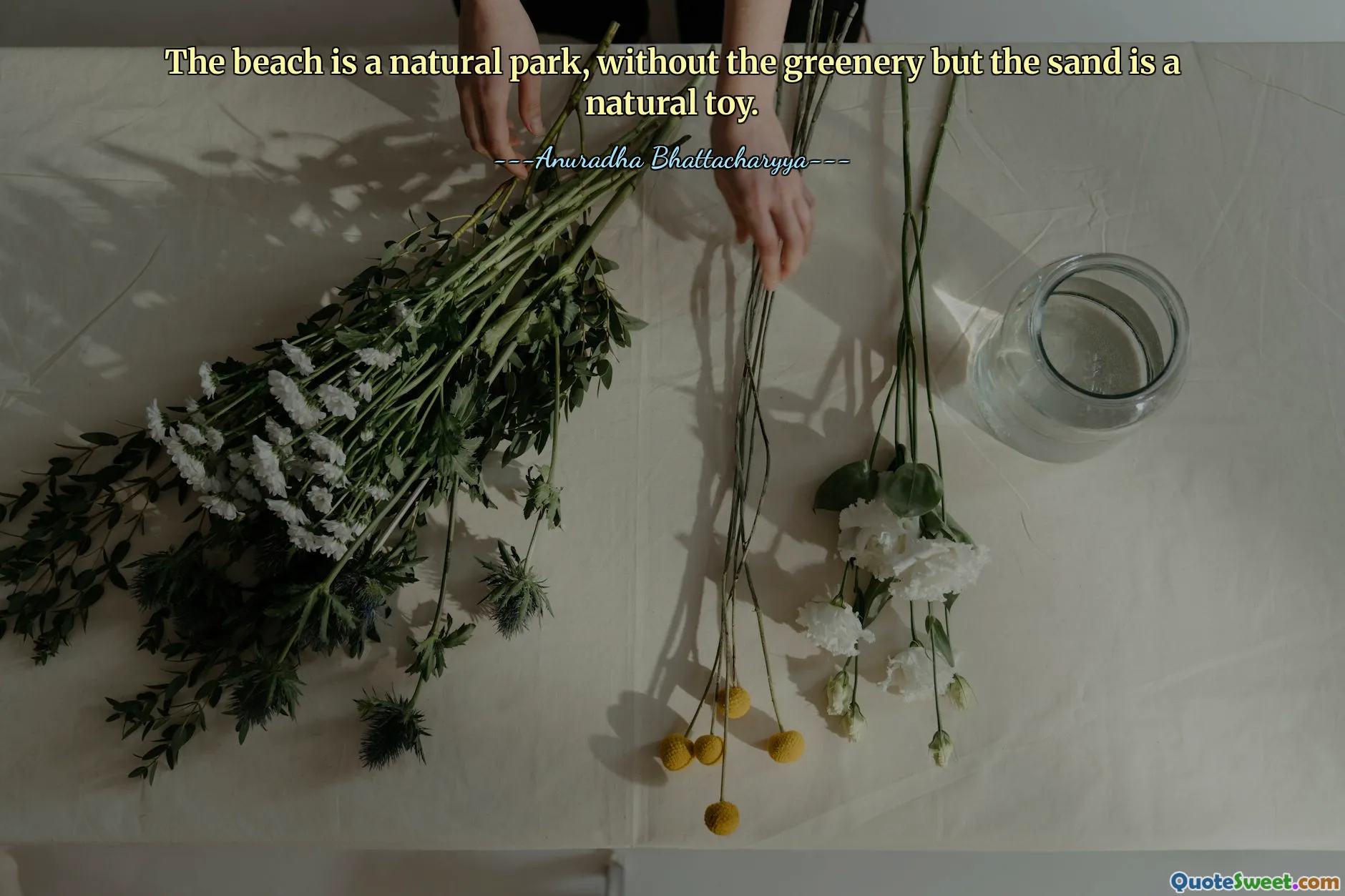 The beach is a natural park, without the greenery but the sand is a natural toy.