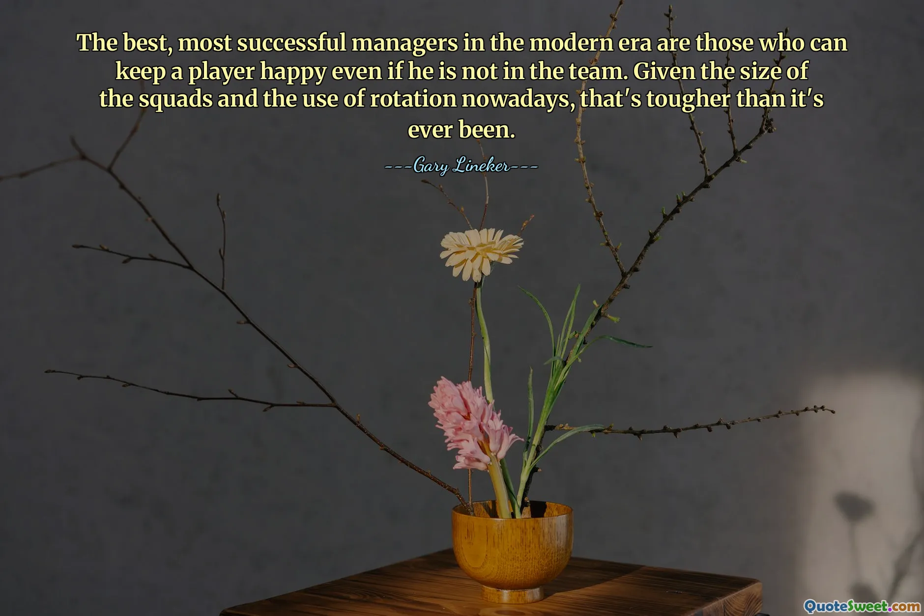 The best, most successful managers in the modern era are those who can keep a player happy even if he is not in the team. Given the size of the squads and the use of rotation nowadays, that's tougher than it's ever been.