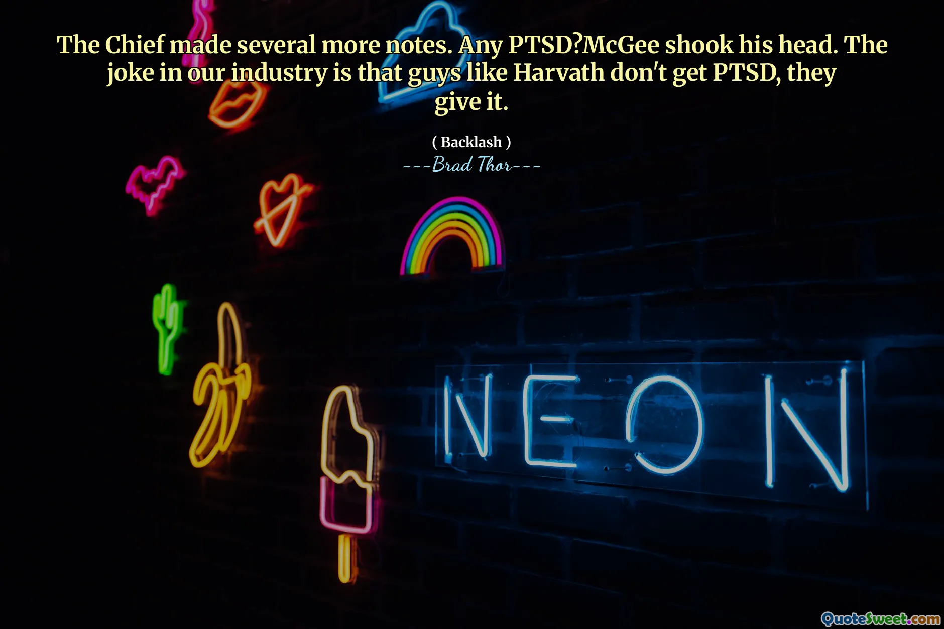 The Chief made several more notes. Any PTSD?McGee shook his head. The joke in our industry is that guys like Harvath don't get PTSD, they give it.