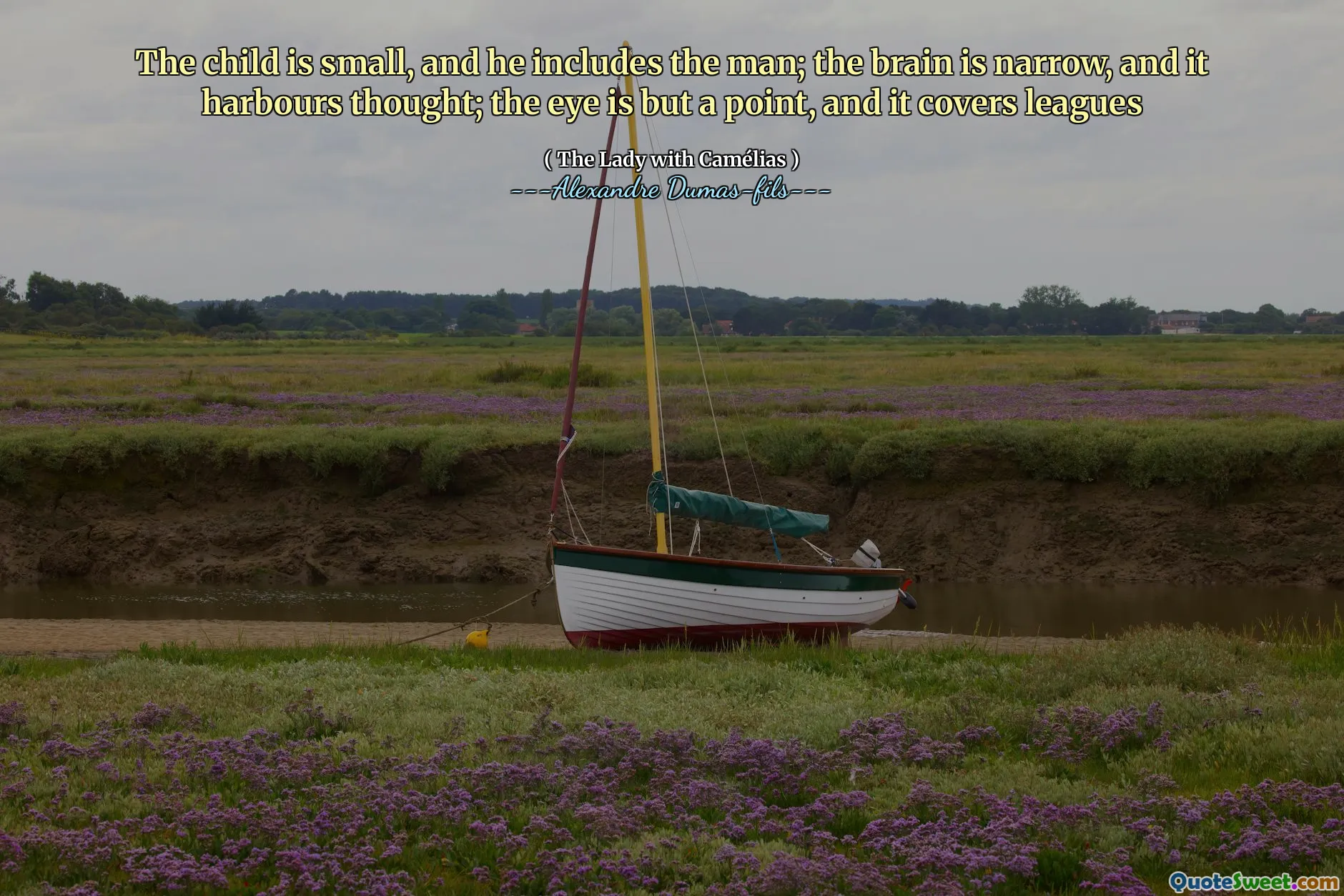 The child is small, and he includes the man; the brain is narrow, and it harbours thought; the eye is but a point, and it covers leagues