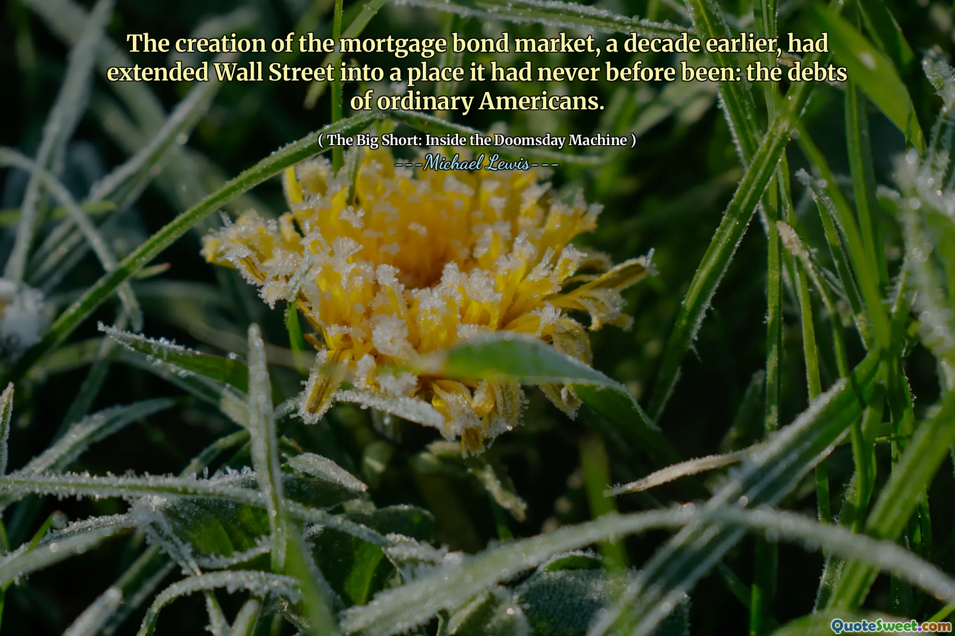 Việc tạo ra thị trường trái phiếu thế chấp, một thập kỷ trước đó, đã mở rộng Phố Wall đến một nơi mà trước đây chưa từng có: các khoản nợ của người Mỹ bình thường.