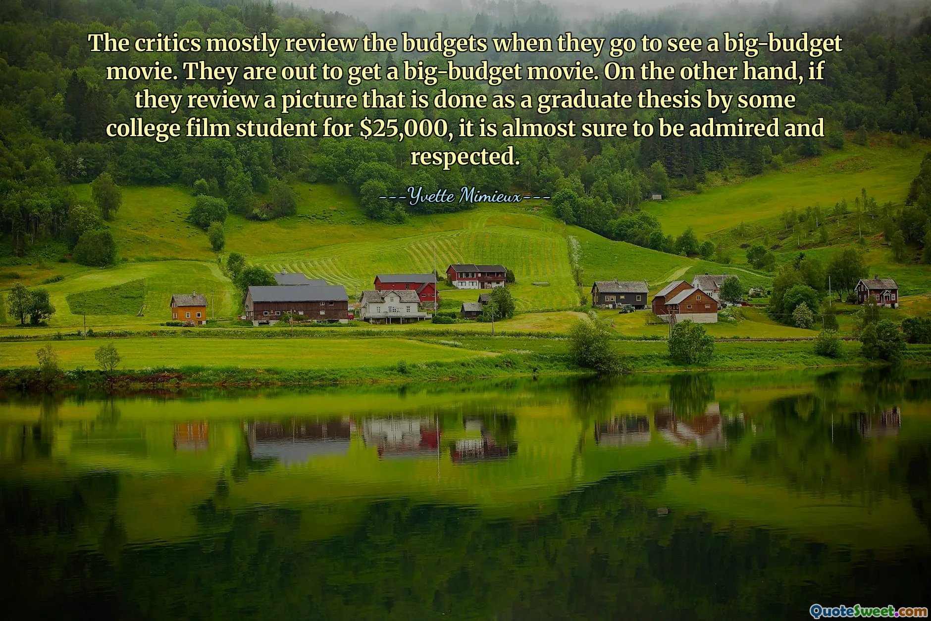 Les critiques examinent surtout les budgets lorsqu’ils vont voir un film à gros budget. Ils veulent un film à gros budget. D’un autre côté, s’ils examinent un film réalisé dans le cadre d’une thèse d’études supérieures par un étudiant en cinéma pour 25 000 $, il est presque sûr qu’il sera admiré et respecté.