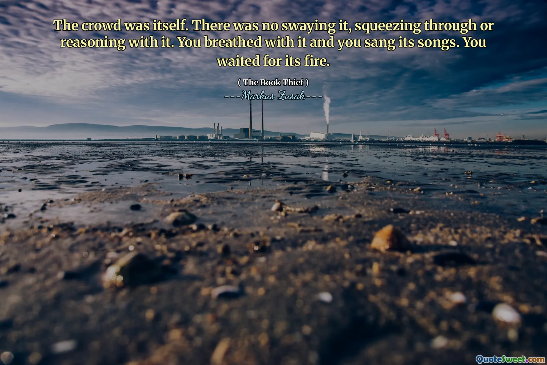 The crowd was itself. There was no swaying it, squeezing through or reasoning with it. You breathed with it and you sang its songs. You waited for its fire.