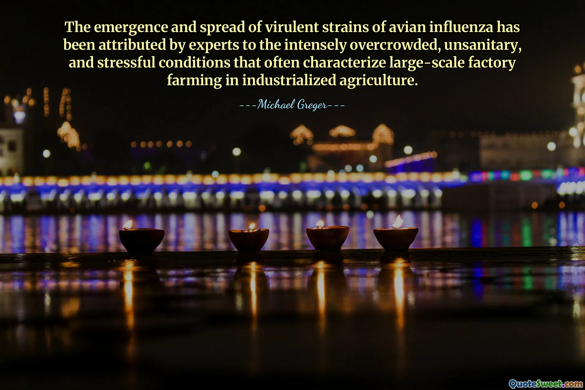 The emergence and spread of virulent strains of avian influenza has been attributed by experts to the intensely overcrowded, unsanitary, and stressful conditions that often characterize large-scale factory farming in industrialized agriculture.