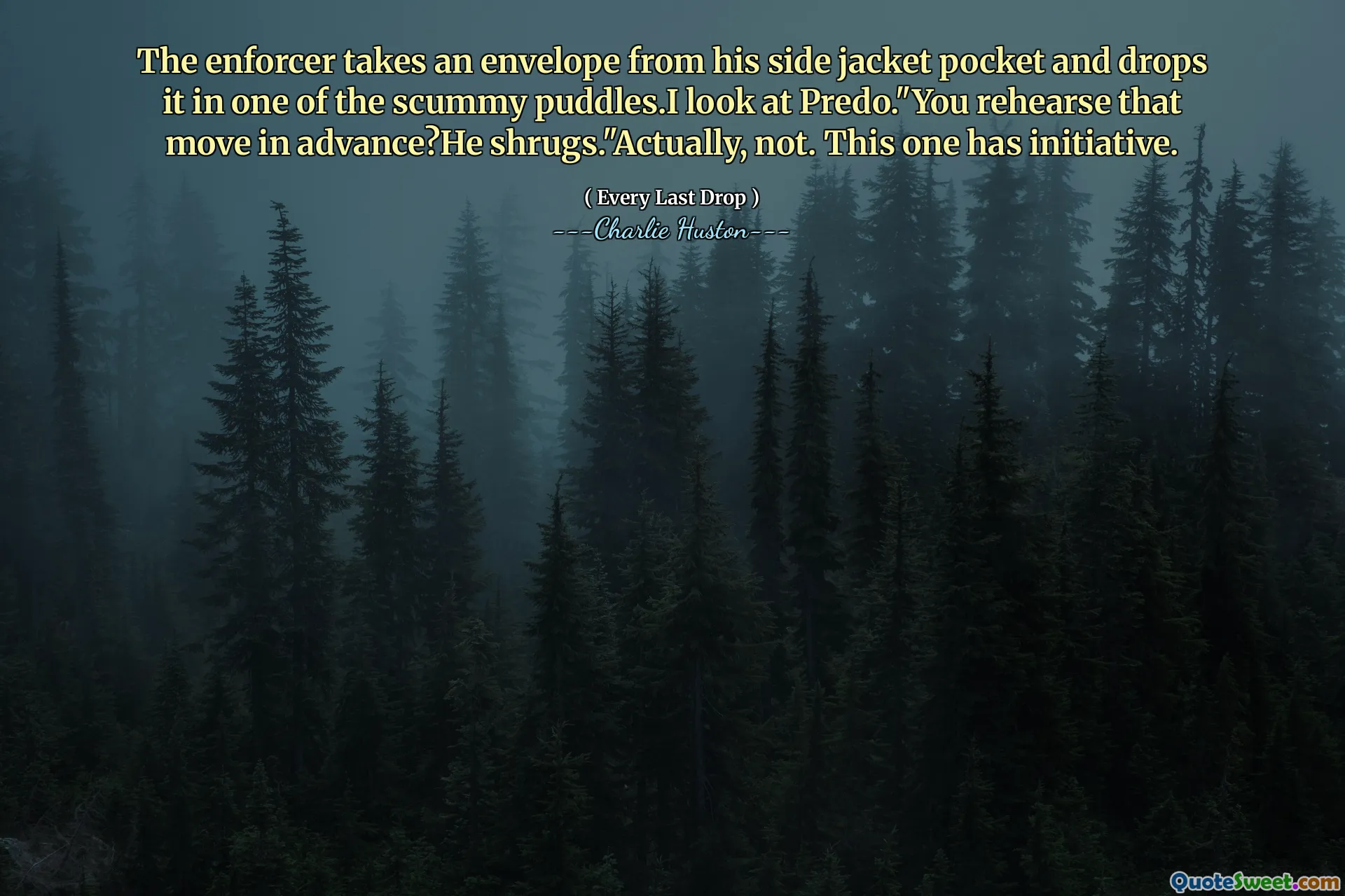 O executor pega um envelope do bolso do jaqueta lateral e o deixa cair em uma das poças espalhadas. Eu olho para predo. "Você ensaia esse movimento com antecedência? Ele encolhe os ombros." Na verdade, não. Este tem iniciativa.