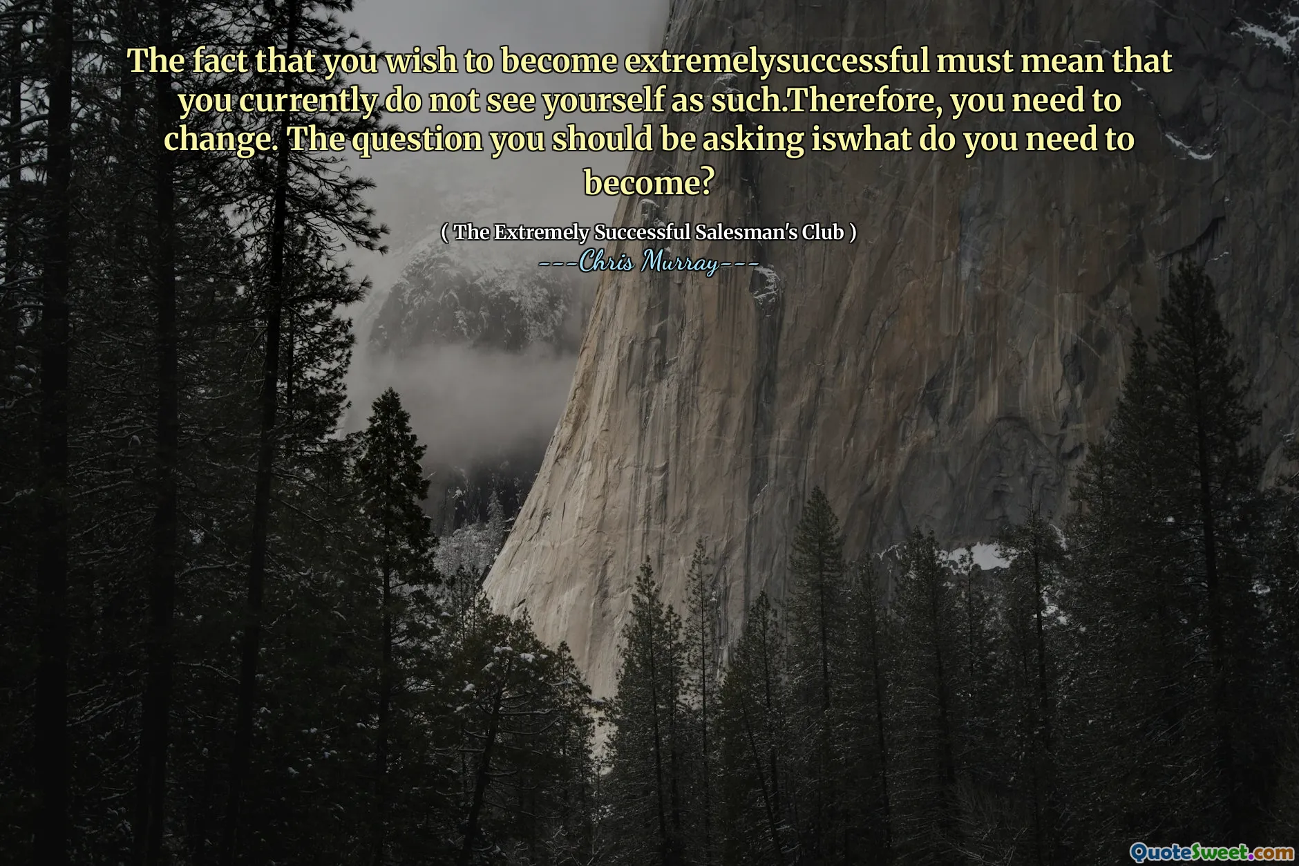 Il fatto che desideri diventare estremamente verificatosi deve significare che attualmente non ti vedi come tale. Pertanto, devi cambiare. La domanda che dovresti porre è cosa devi diventare?