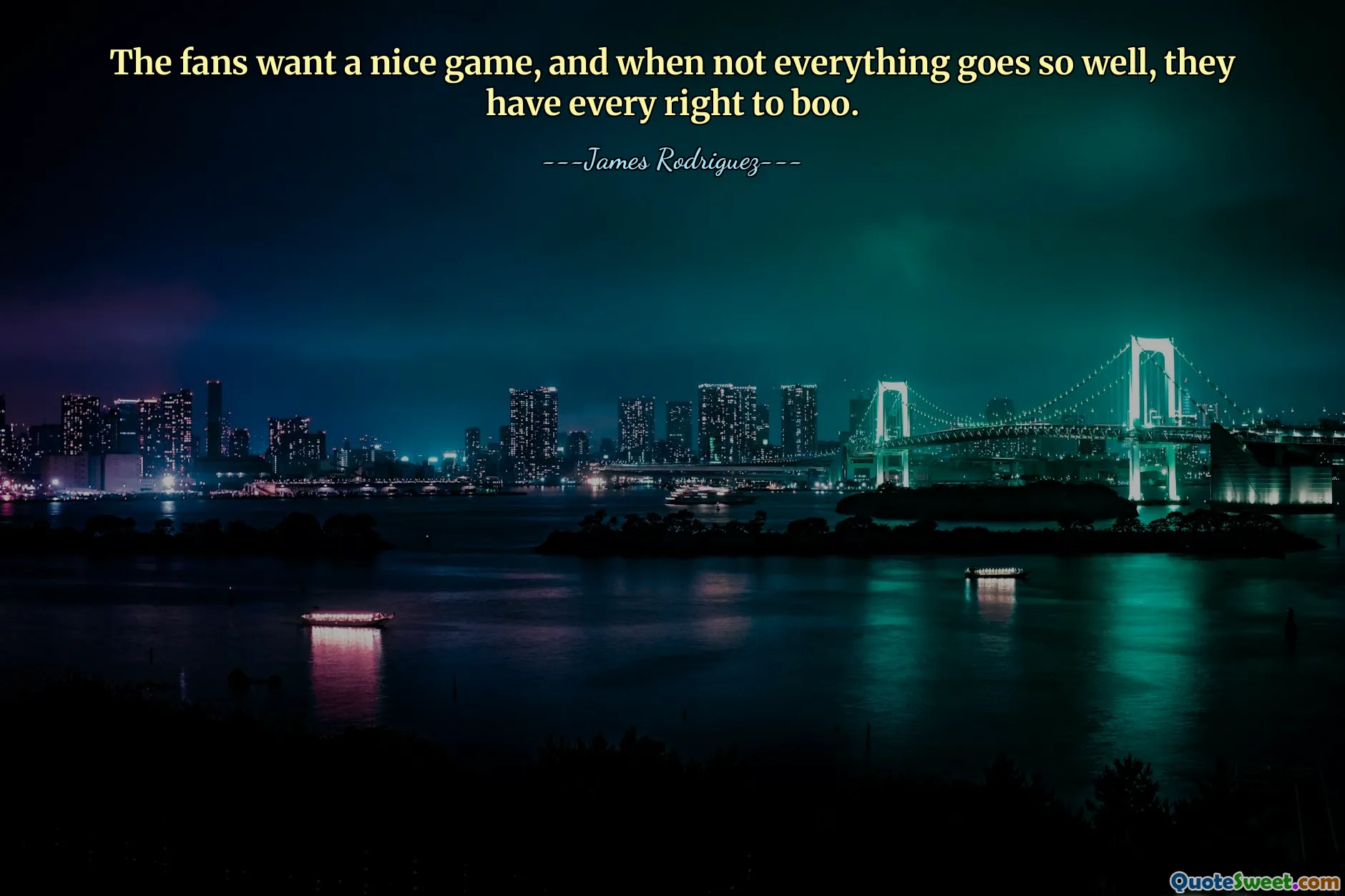 The fans want a nice game, and when not everything goes so well, they have every right to boo.