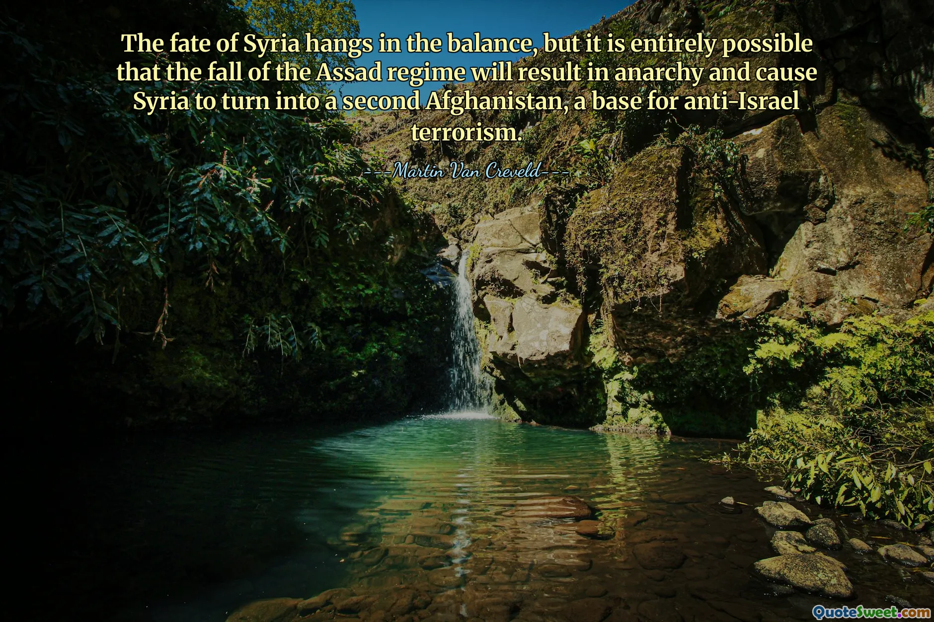The fate of Syria hangs in the balance, but it is entirely possible that the fall of the Assad regime will result in anarchy and cause Syria to turn into a second Afghanistan, a base for anti-Israel terrorism.