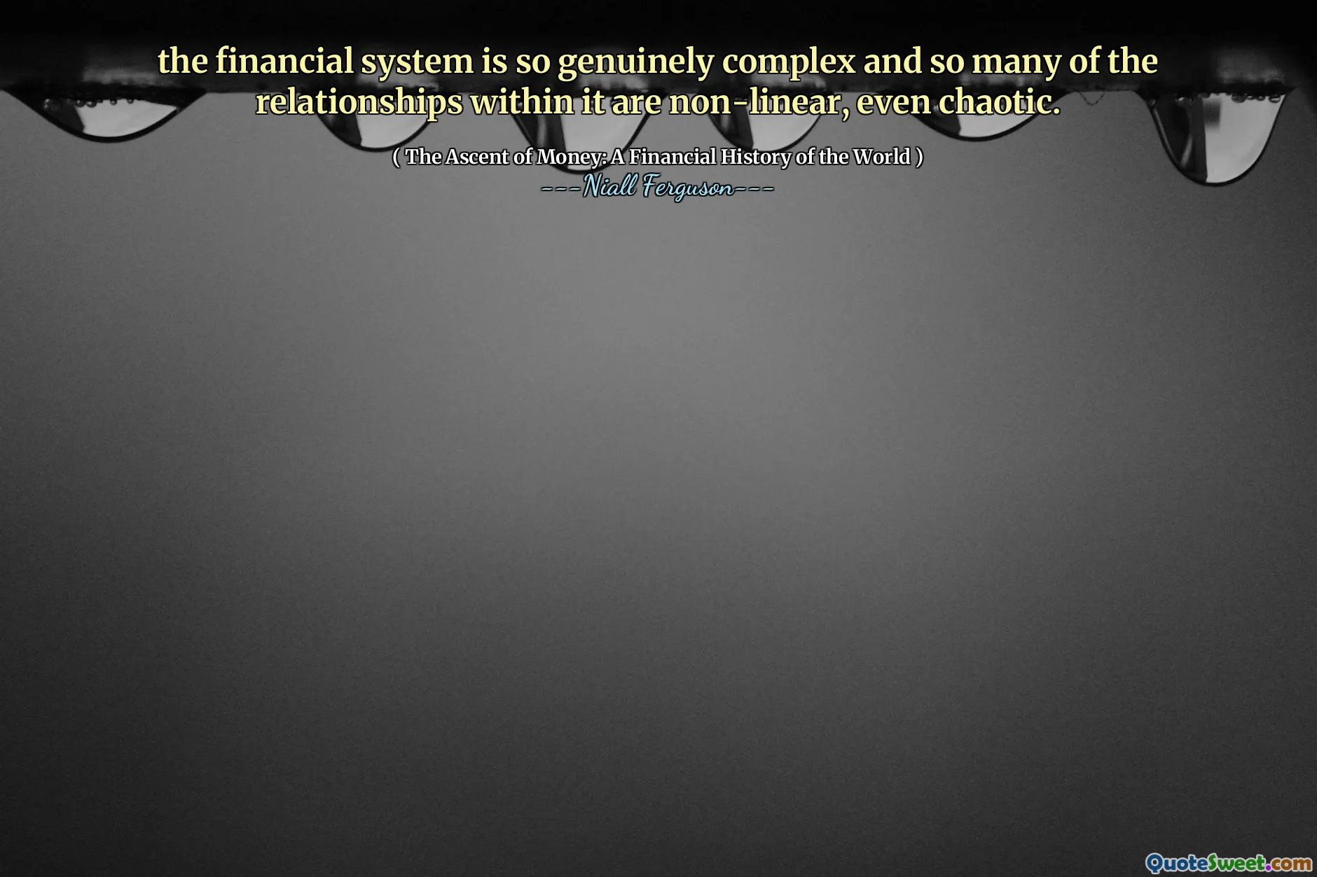 the financial system is so genuinely complex and so many of the relationships within it are non-linear, even chaotic.