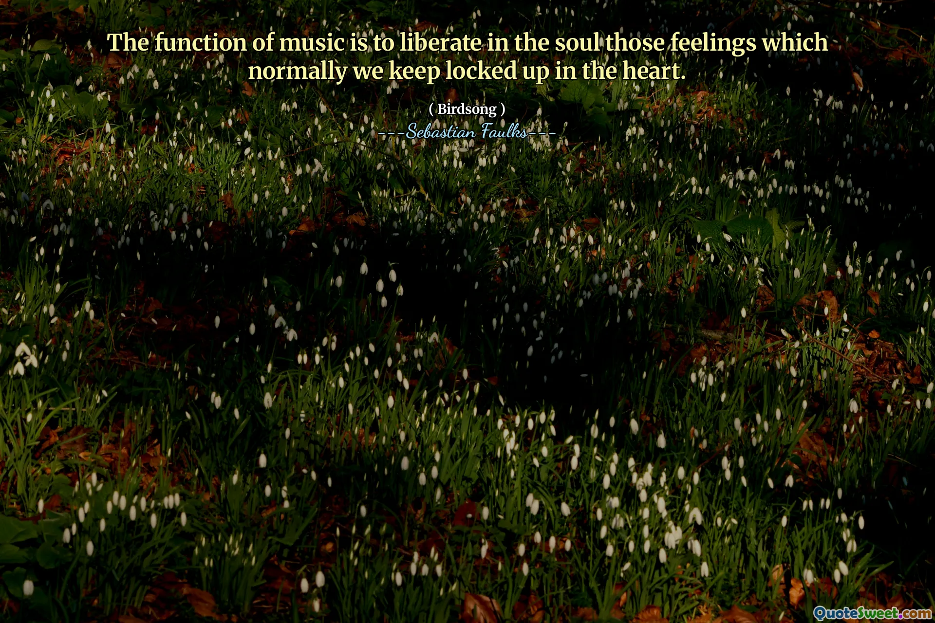 The function of music is to liberate in the soul those feelings which normally we keep locked up in the heart.